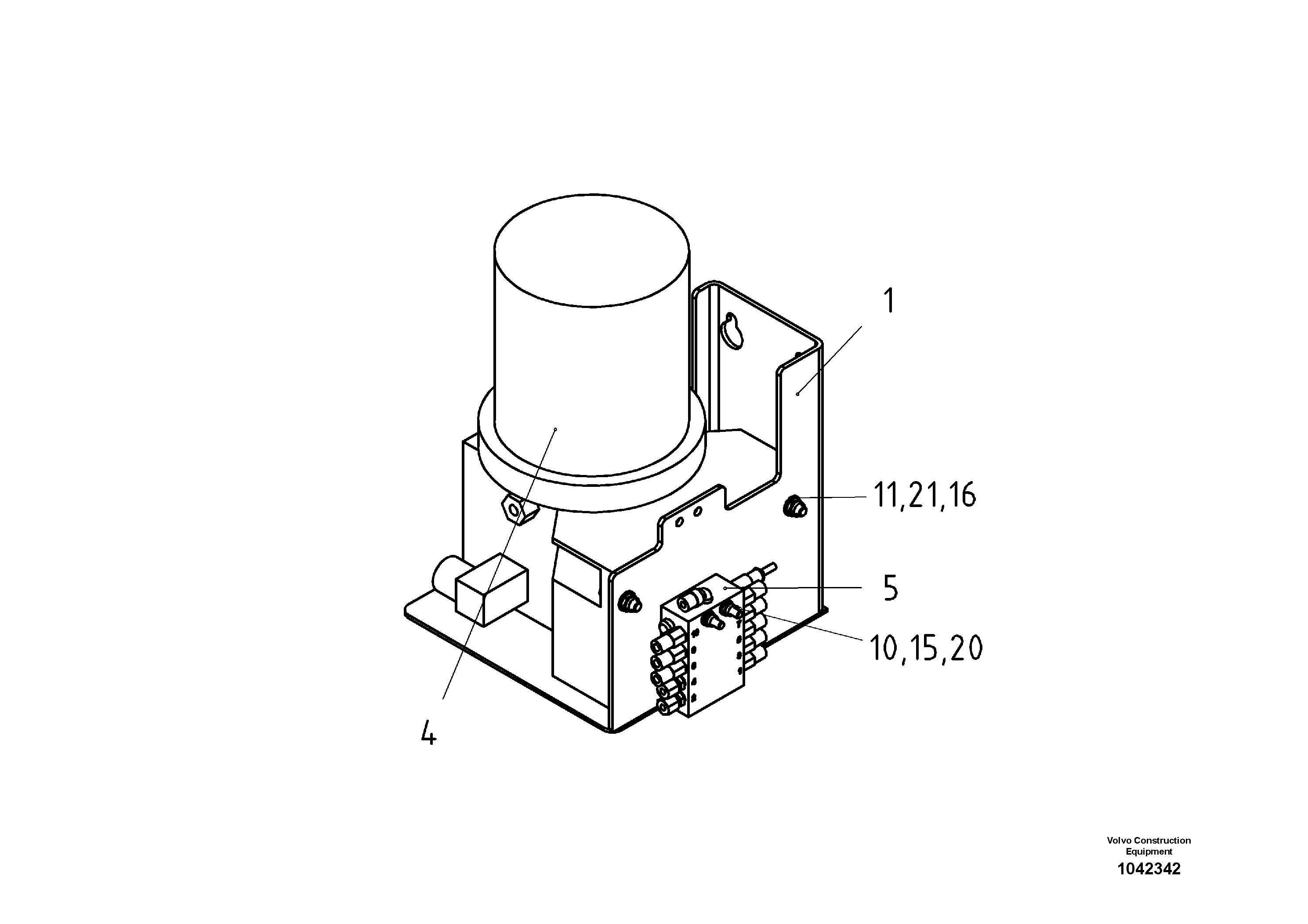 Схема запчастей Volvo ABG8820 - 54668 Central Lubrication Pump Assembly ABG8820/ABG8820B ABG8820 S/N 21098-23354 ABG8820B S/N 23355-
