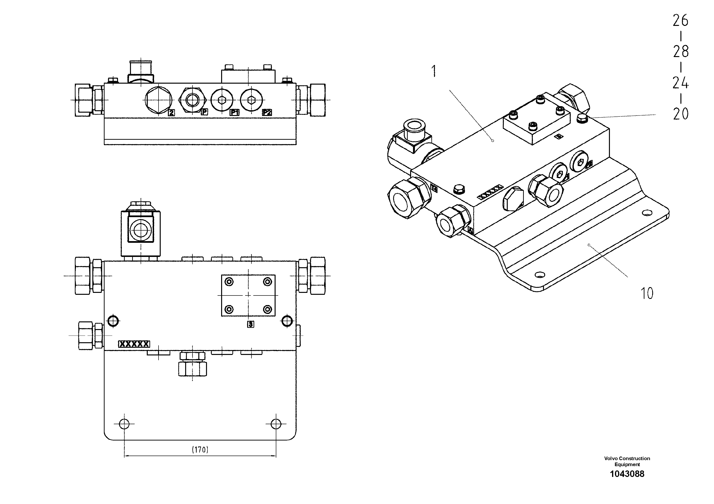 Схема запчастей Volvo ABG8820 - 56149 Valve block ABG8820/ABG8820B ABG8820 S/N 21098-23354 ABG8820B S/N 23355-