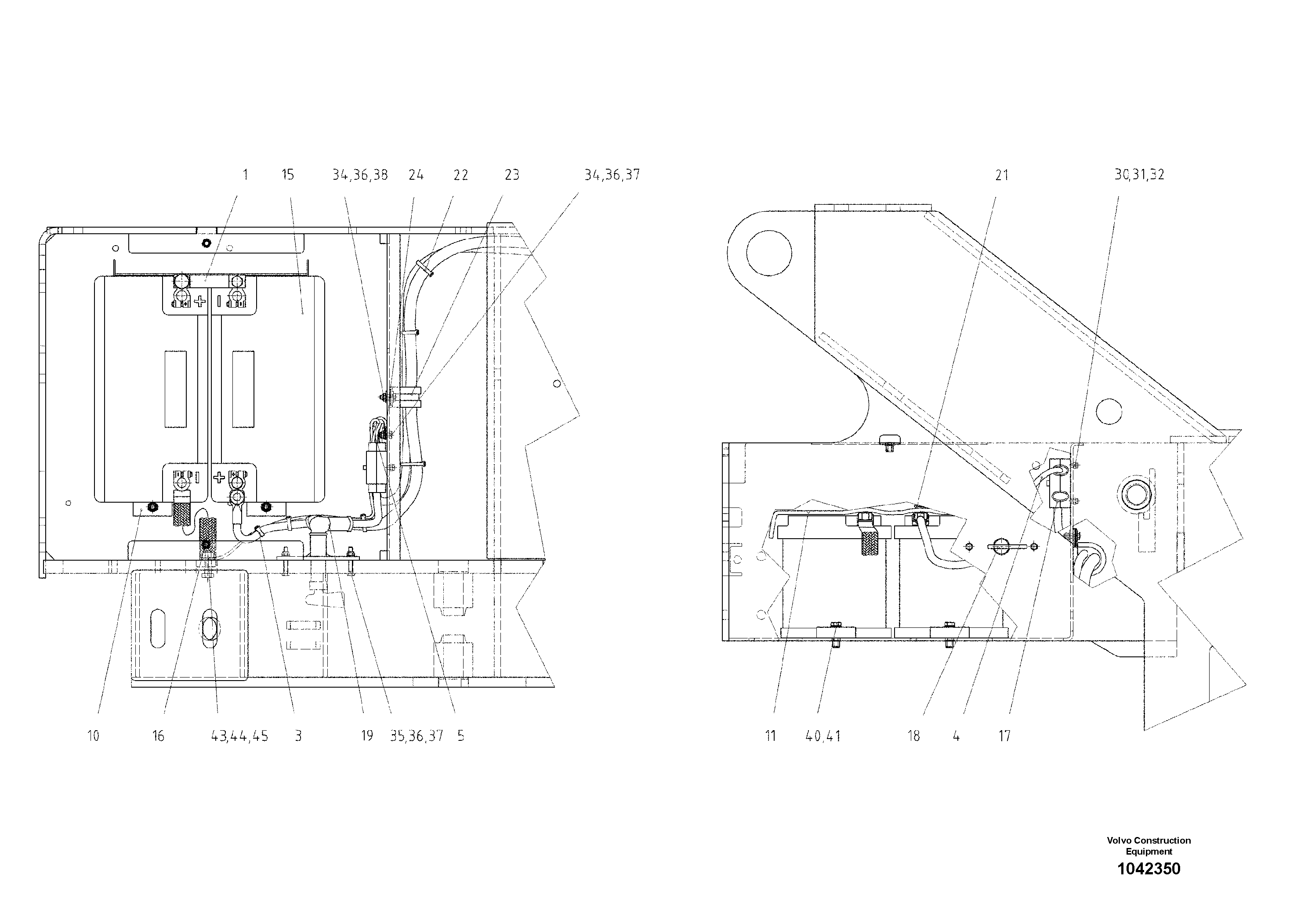 Схема запчастей Volvo ABG8820 - 55672 Battery unit ABG8820/ABG8820B ABG8820 S/N 21098-23354 ABG8820B S/N 23355-