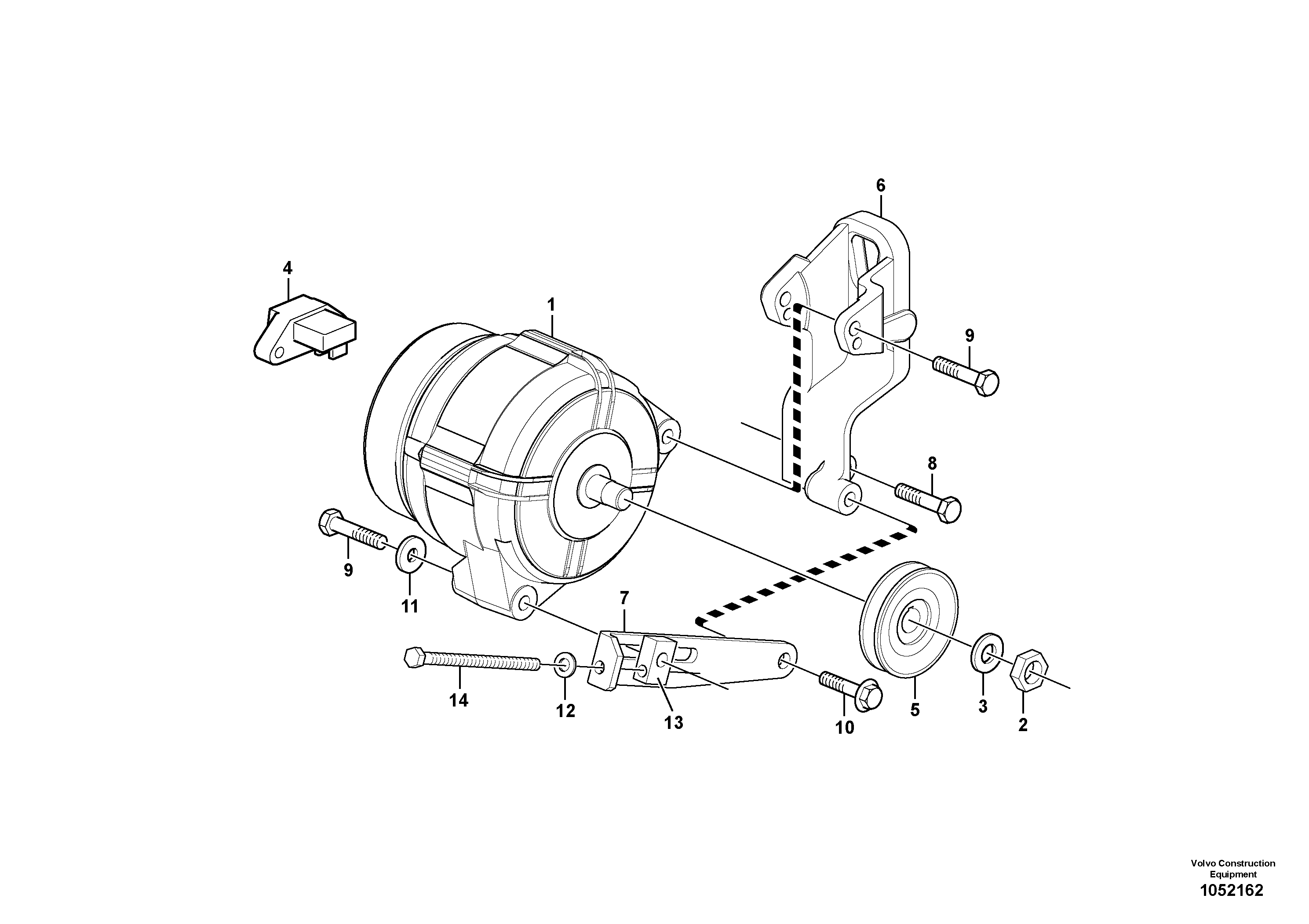Схема запчастей Volvo ABG8820 - 27270 Alternator with assembling details ABG8820/ABG8820B ABG8820 S/N 21098-23354 ABG8820B S/N 23355-