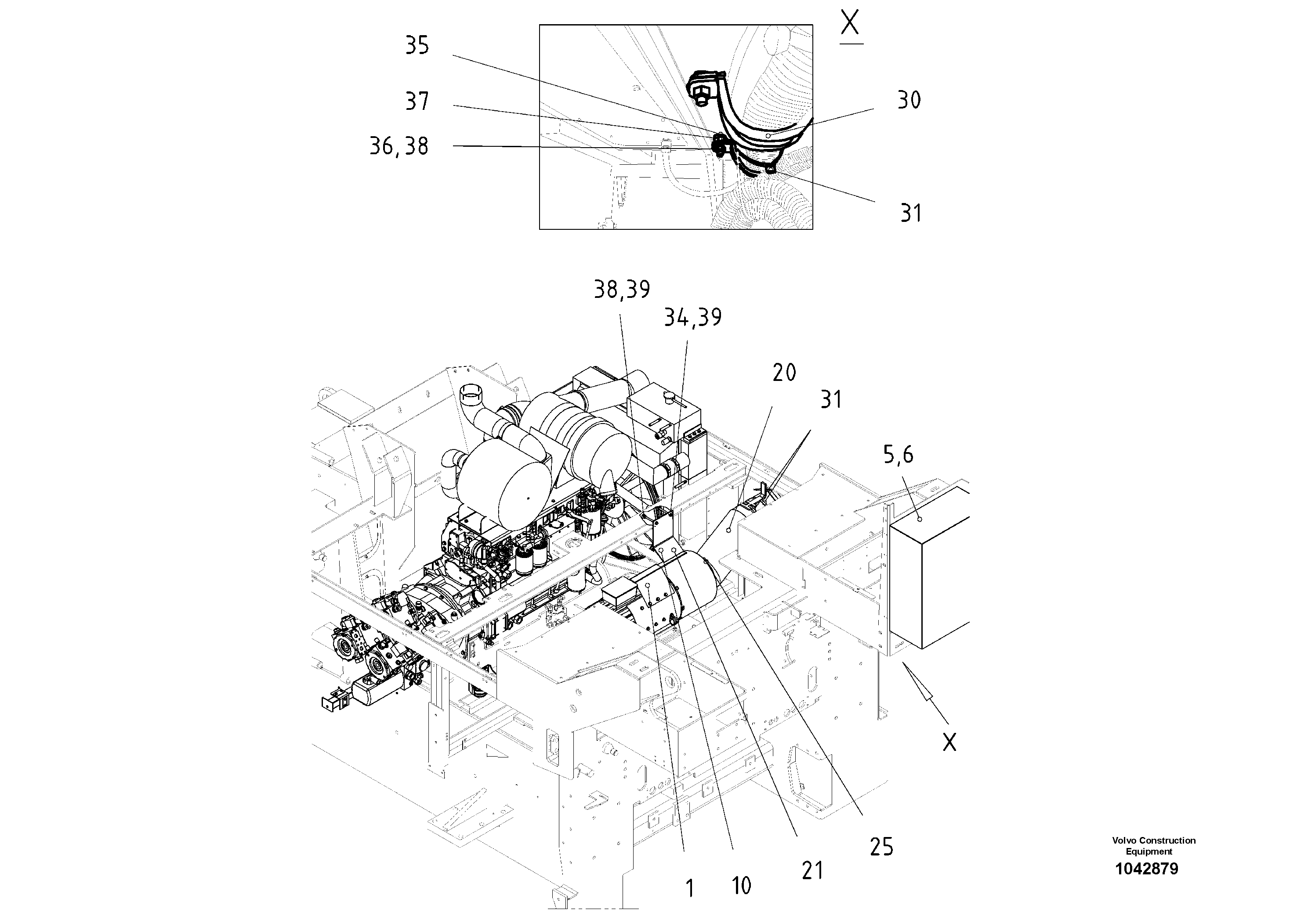 Схема запчастей Volvo ABG8820 - 73845 Alternator-mounting ABG8820/ABG8820B ABG8820 S/N 21098-23354 ABG8820B S/N 23355-