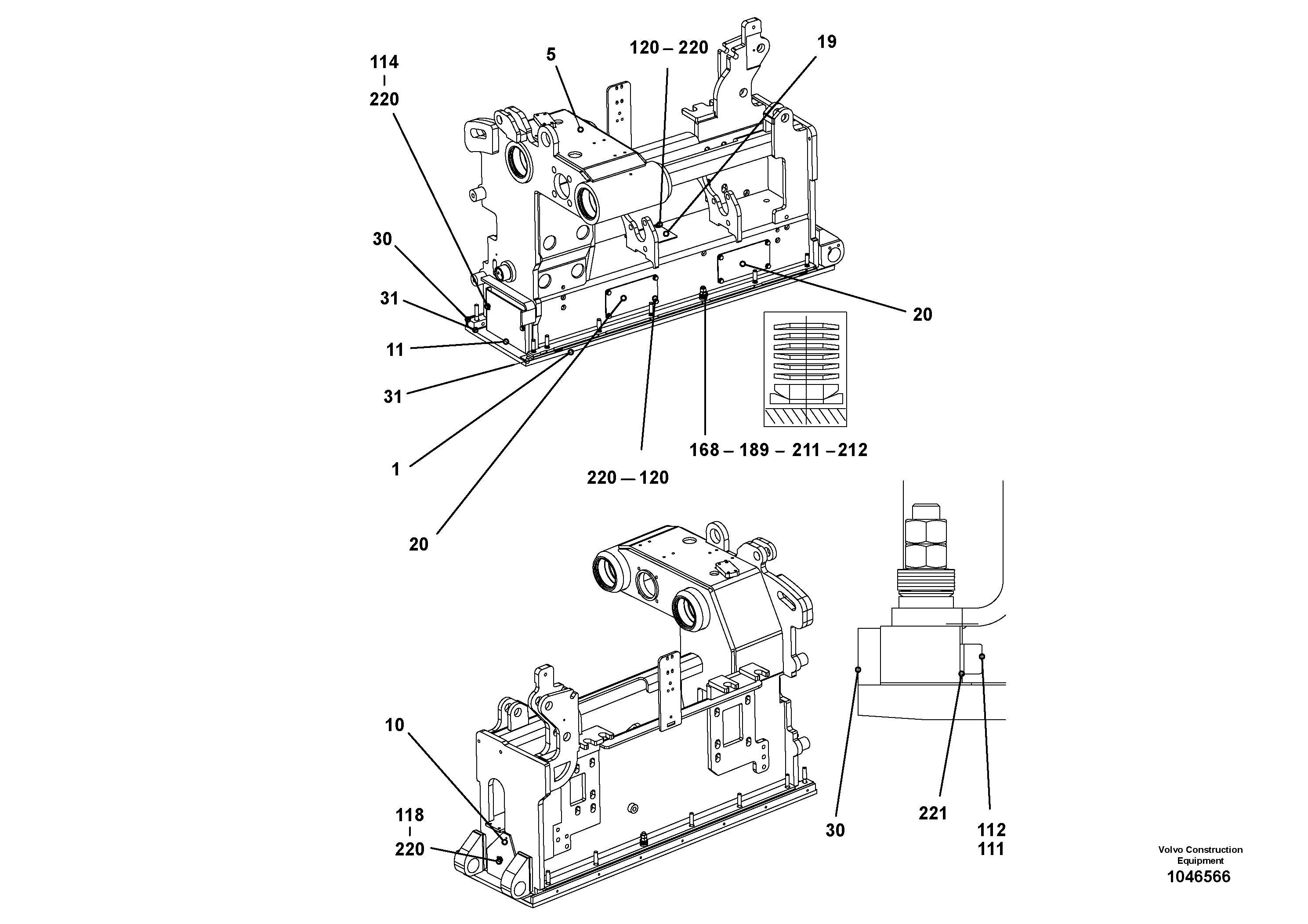 Схема запчастей Volvo ABG8820 - 74972 Heated body for basic screed VB 78 ETC ATT. SCREED 2,5 - 9,0 M ABG8820/ABG8820B