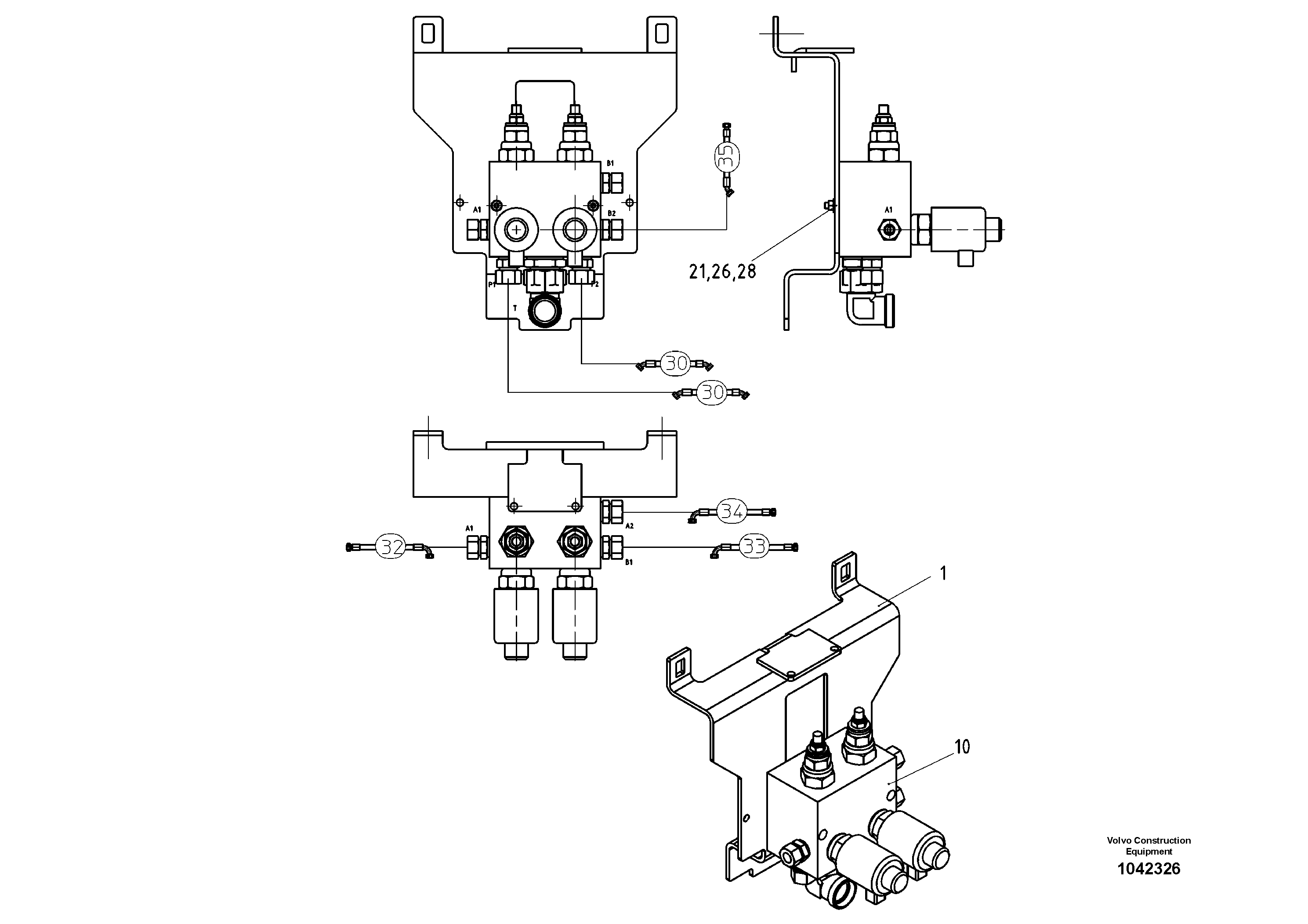 Схема запчастей Volvo ABG8820 - 56630 Valve Support ABG8820/ABG8820B ABG8820 S/N 21098-23354 ABG8820B S/N 23355-