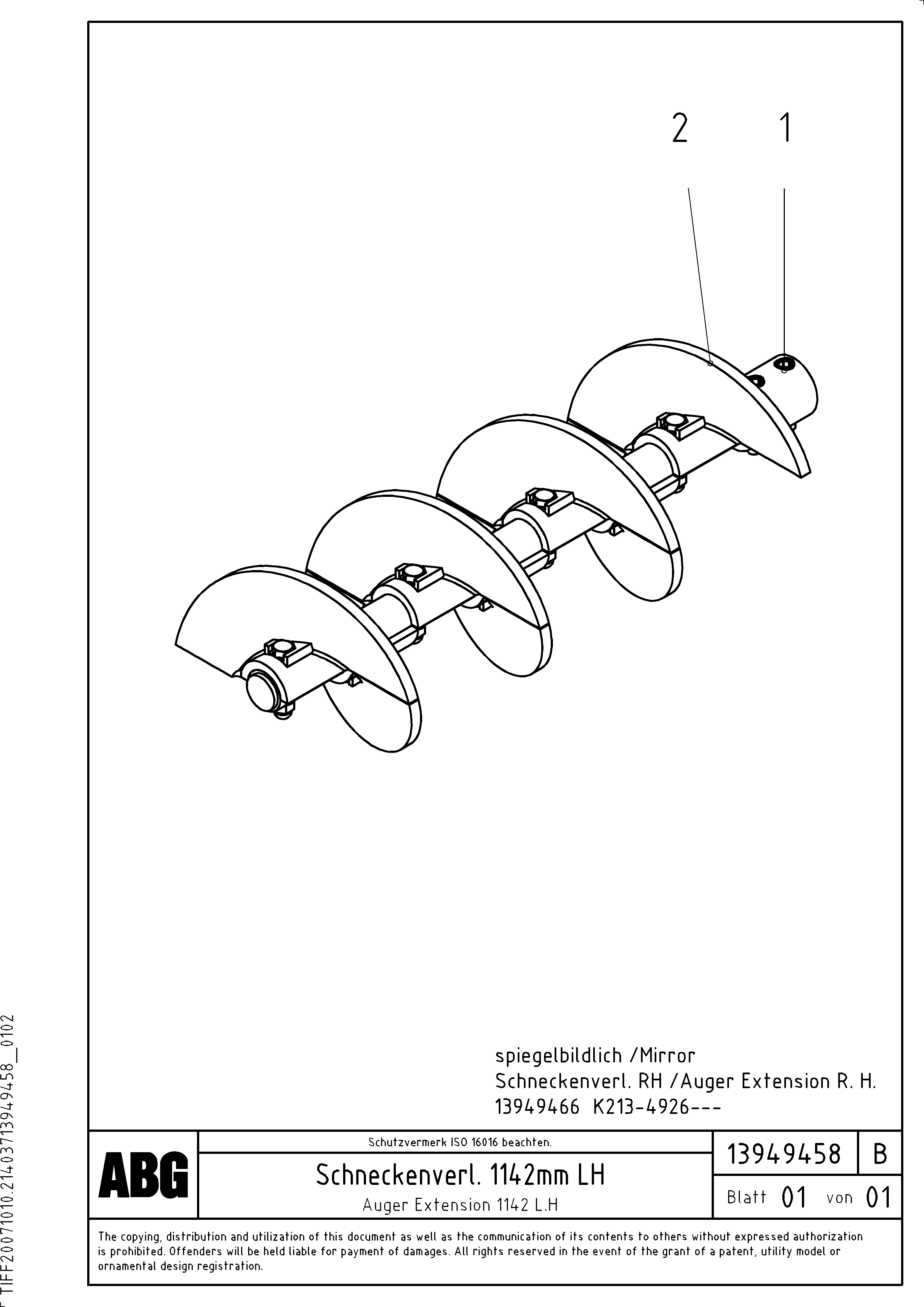 Схема запчастей Volvo ABG8820 - 80753 Auger extension VB 88 ETC ATT. SCREED 3,0 - 10,0M ABG8820, ABG8820B