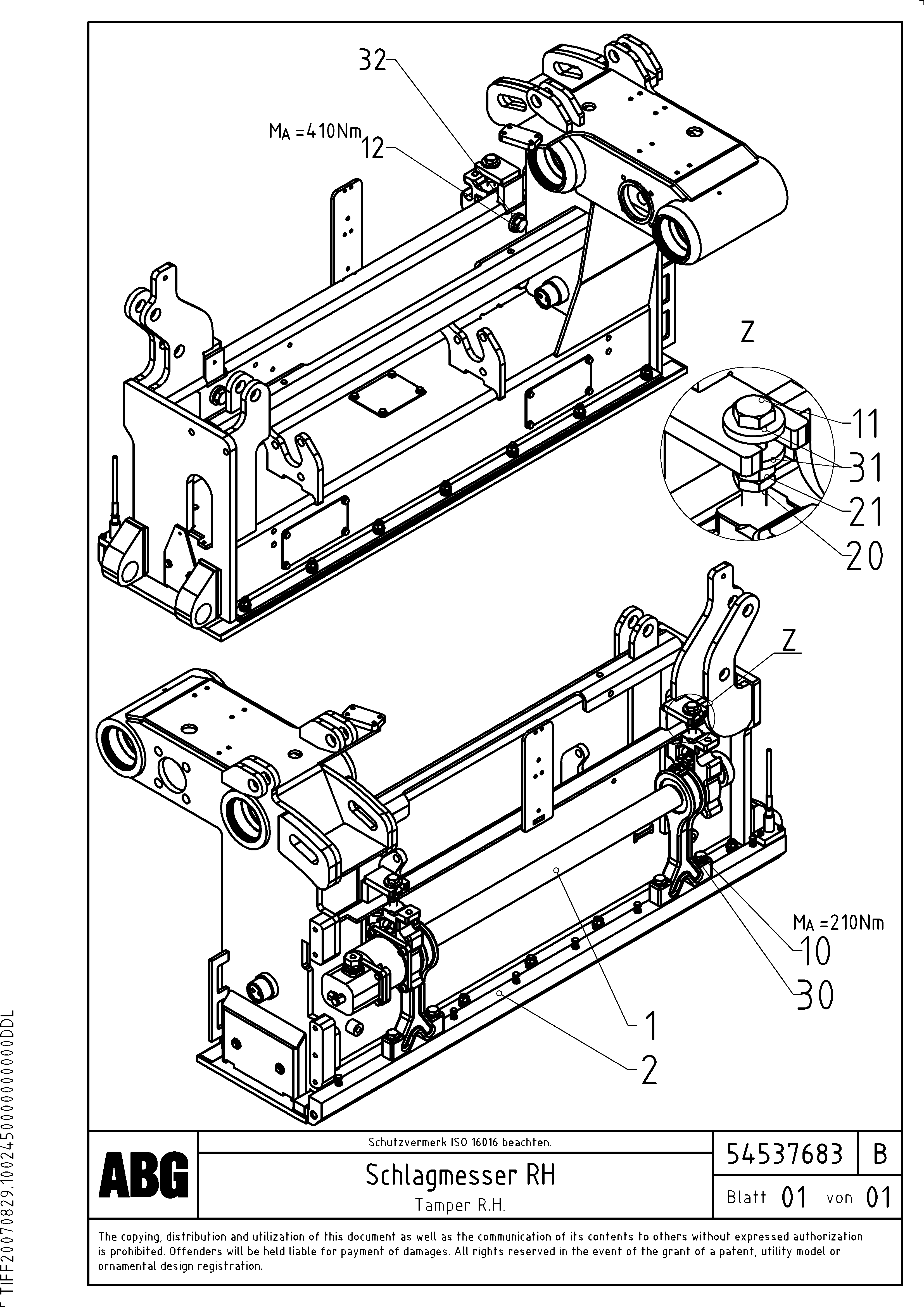 Схема запчастей Volvo ABG8820 - 79666 Tamper for basic screed VB 88 ETC ATT. SCREED 3,0 - 10,0M ABG8820, ABG8820B
