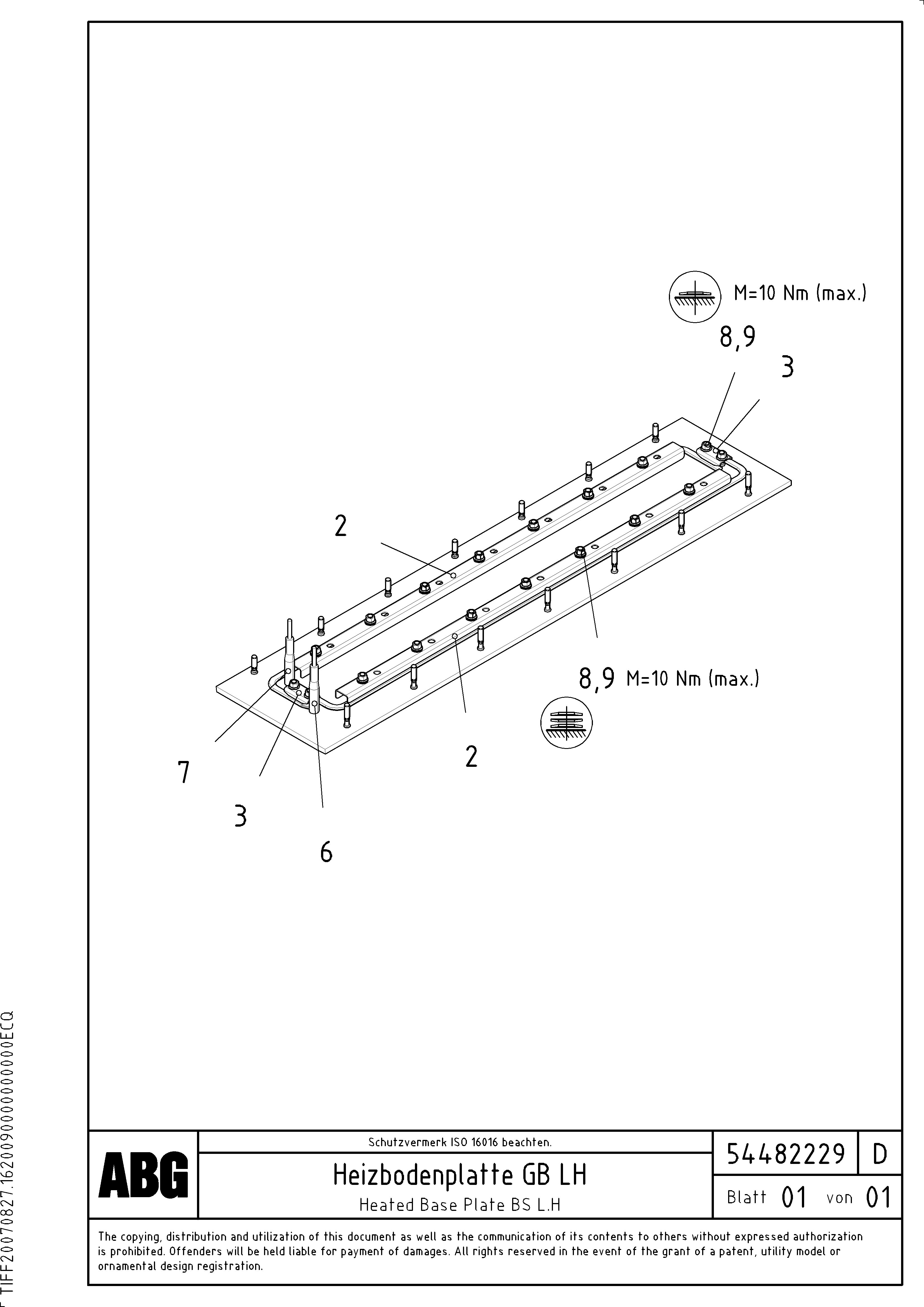 Схема запчастей Volvo ABG8820 - 78331 Heated screed plate for basic screed VB 88 ETC ATT. SCREED 3,0 - 10,0M ABG8820, ABG8820B