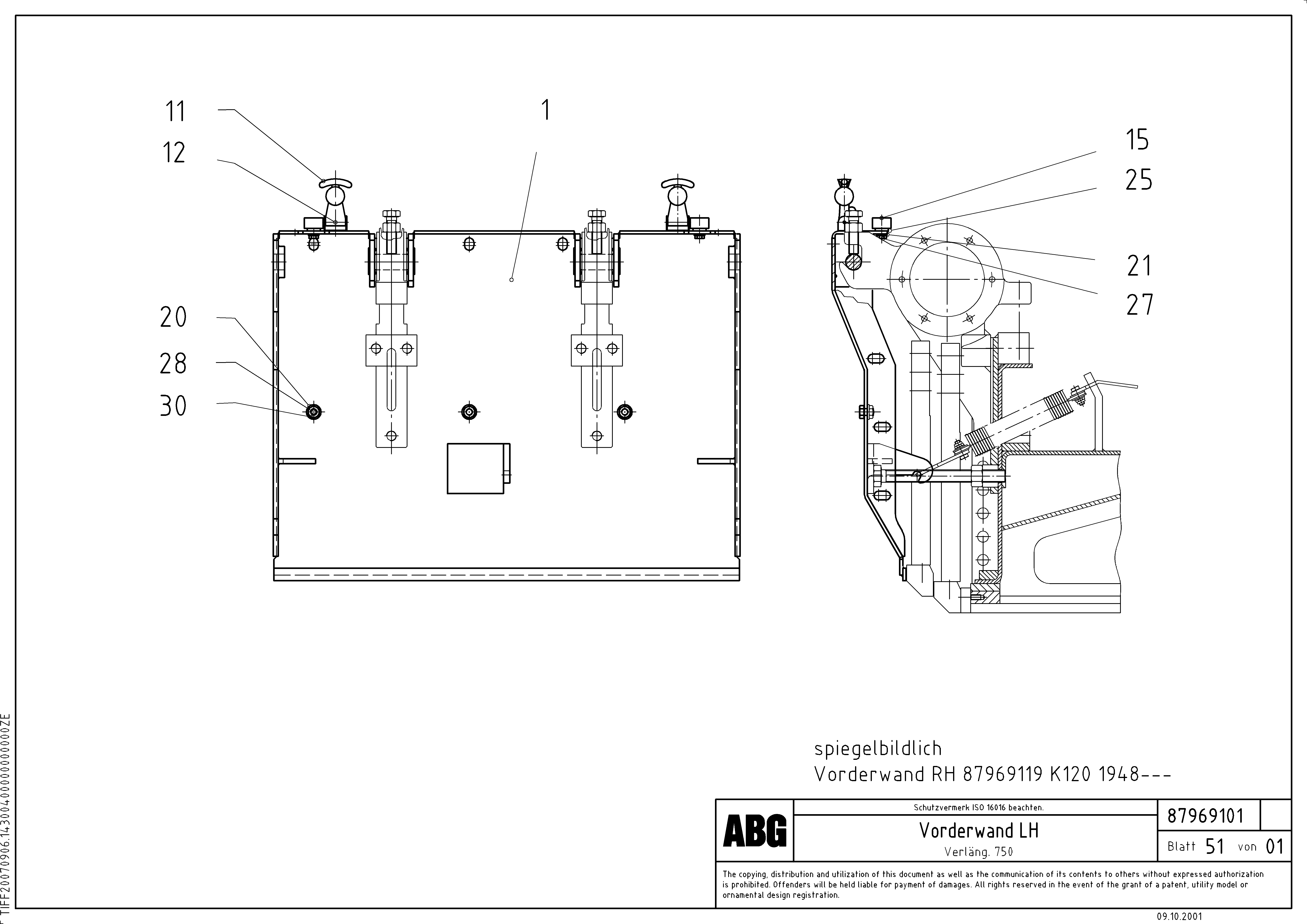 Схема запчастей Volvo ABG8820 - 89740 Deflector for extension VDT 121 ATT. SCREEDS 2,5 -13,0M ABG8820/ABG8820B