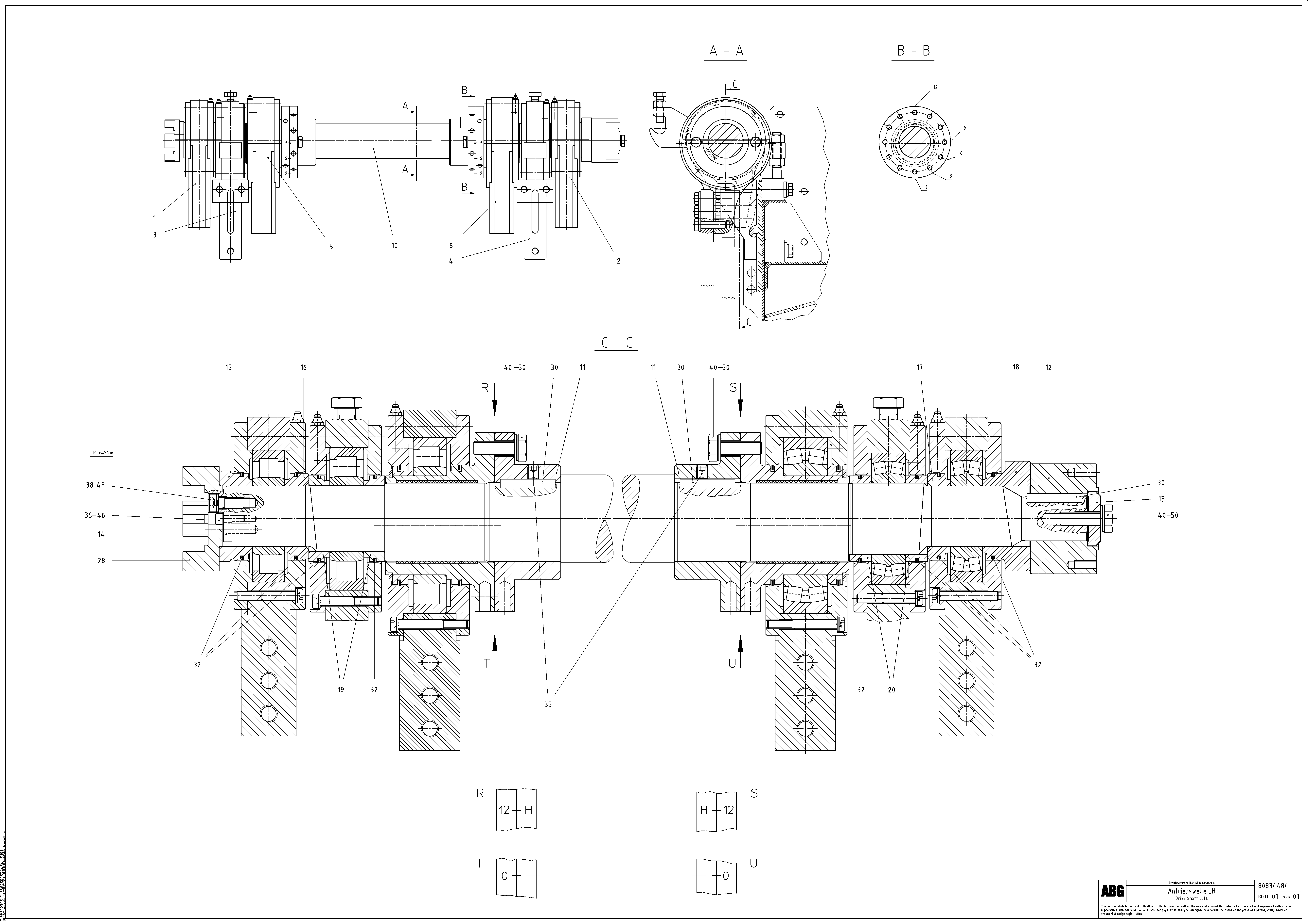 Схема запчастей Volvo ABG8820 - 82031 Tamper drive shaft for tamper/basic screed VDT 121 ATT. SCREEDS 2,5 -13,0M ABG8820/ABG8820B