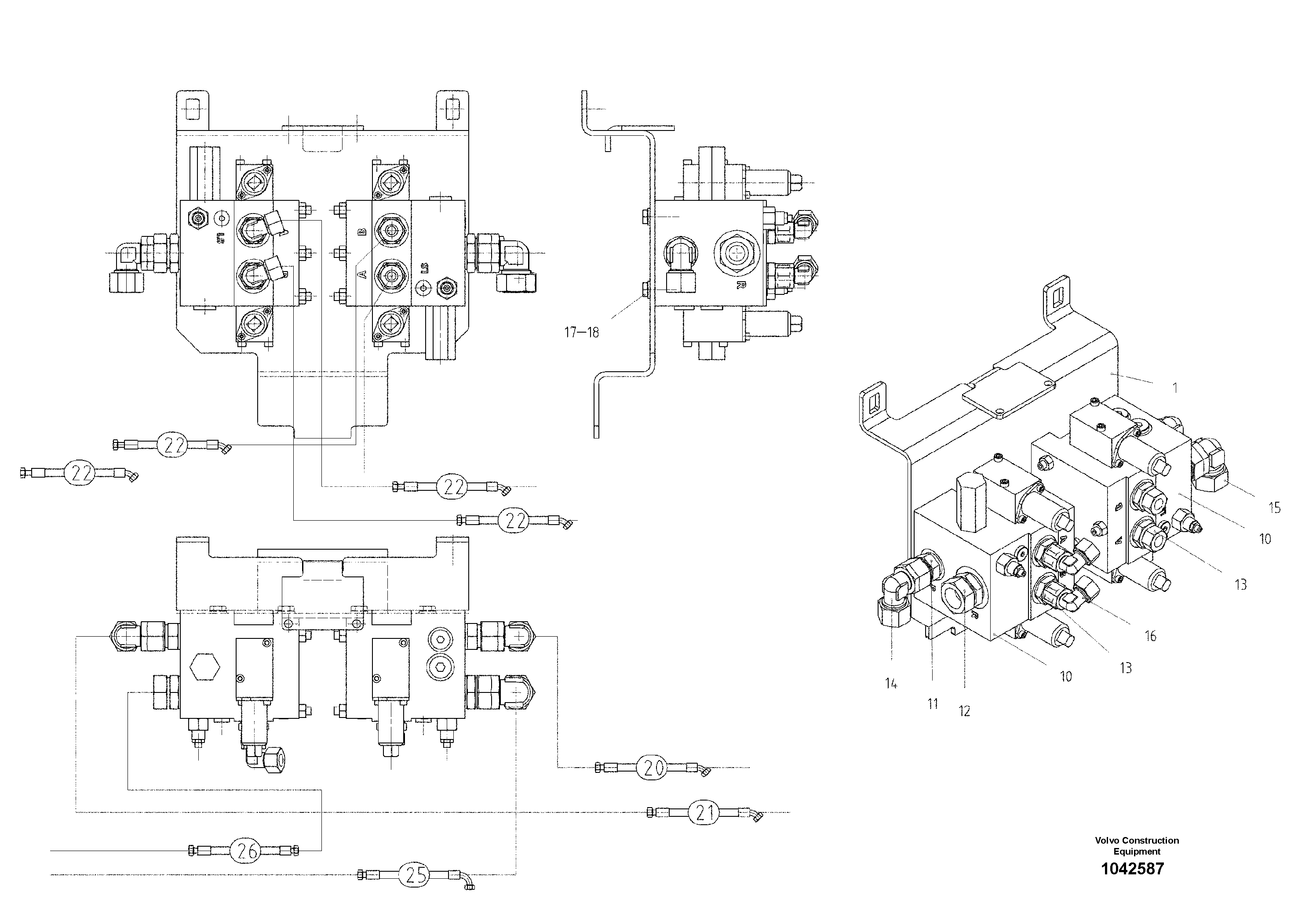 Схема запчастей Volvo ABG8820 - 56636 Valve Support ABG8820/ABG8820B ABG8820 S/N 21098-23354 ABG8820B S/N 23355-