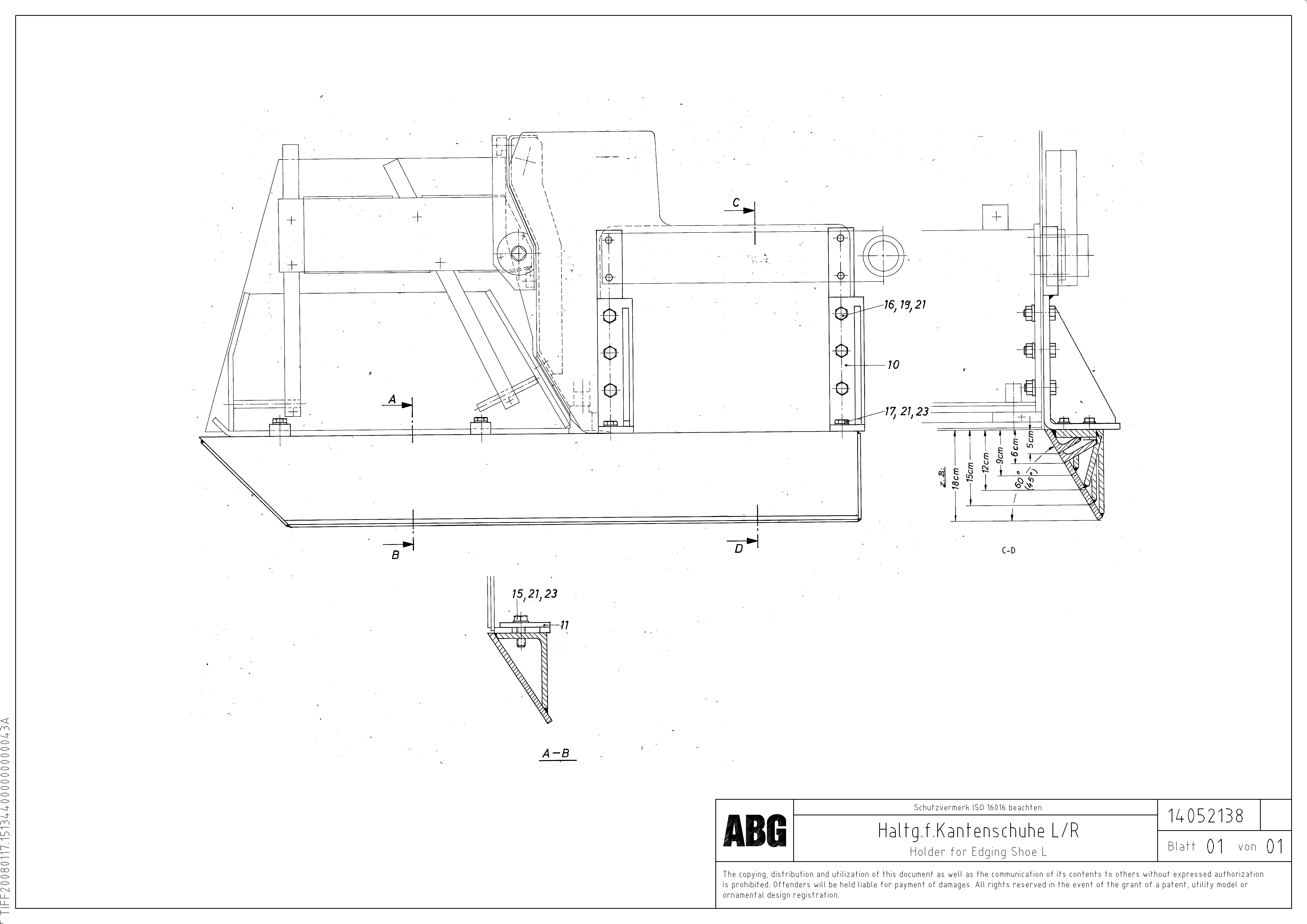 Схема запчастей Volvo ABG8820 - 67297 Holder for edging shoe VDT 121 VARIO ATT.SCREED 9,0 - 12,0M ABG8820/ABG8820B