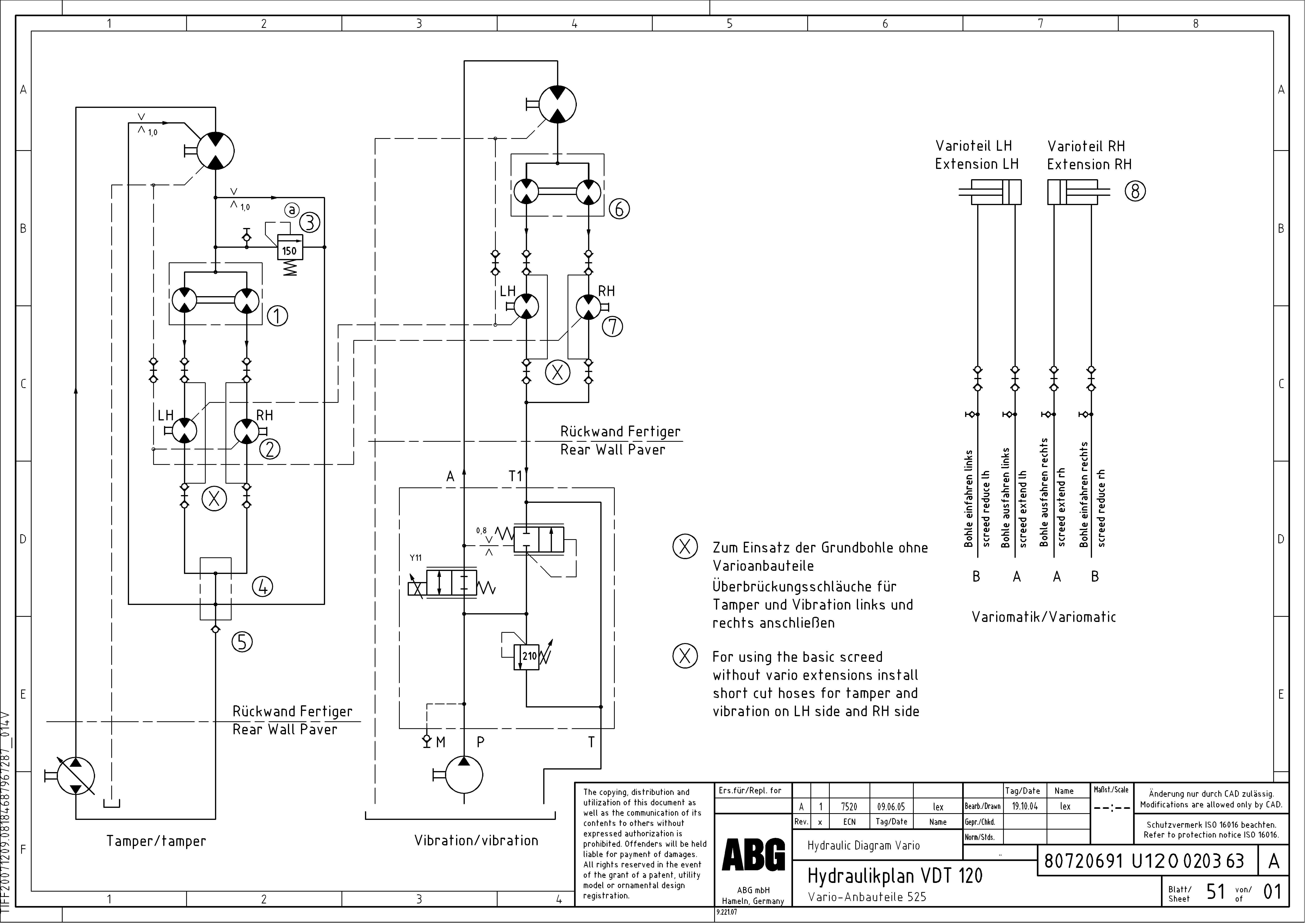 Схема запчастей Volvo ABG8820 - 68910 Hydraulics Vario VDT 120 VDT 121 VARIO ATT.SCREED 9,0 - 12,0M ABG8820/ABG8820B