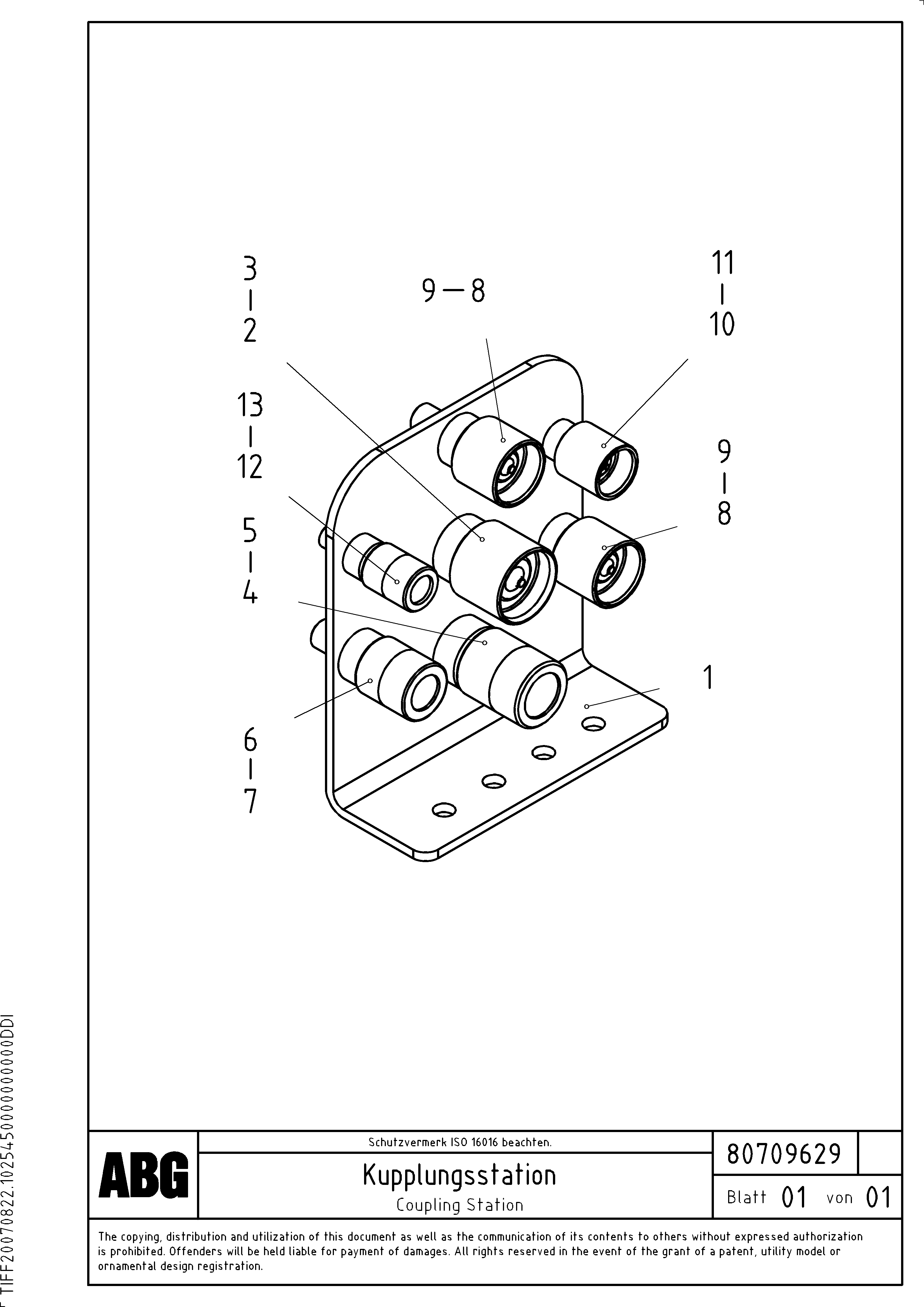 Схема запчастей Volvo ABG8820 - 69819 Coupling station for Vario basic screed VDT 121 VARIO ATT.SCREED 9,0 - 12,0M ABG8820/ABG8820B