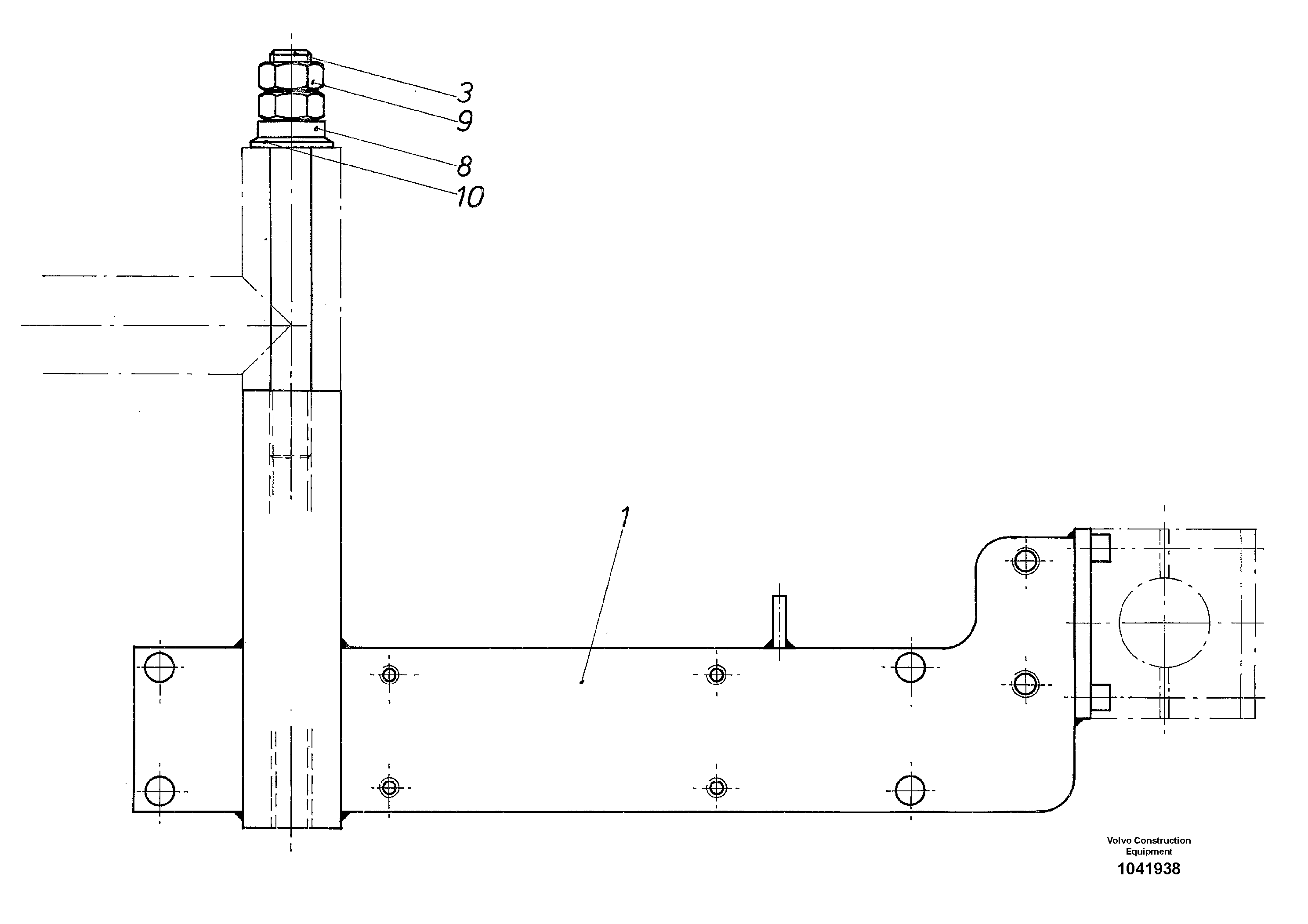 Схема запчастей Volvo ABG8820 - 75987 Bracket for lateral limitation VDT 121 VARIO ATT.SCREED 9,0 - 12,0M ABG8820/ABG8820B