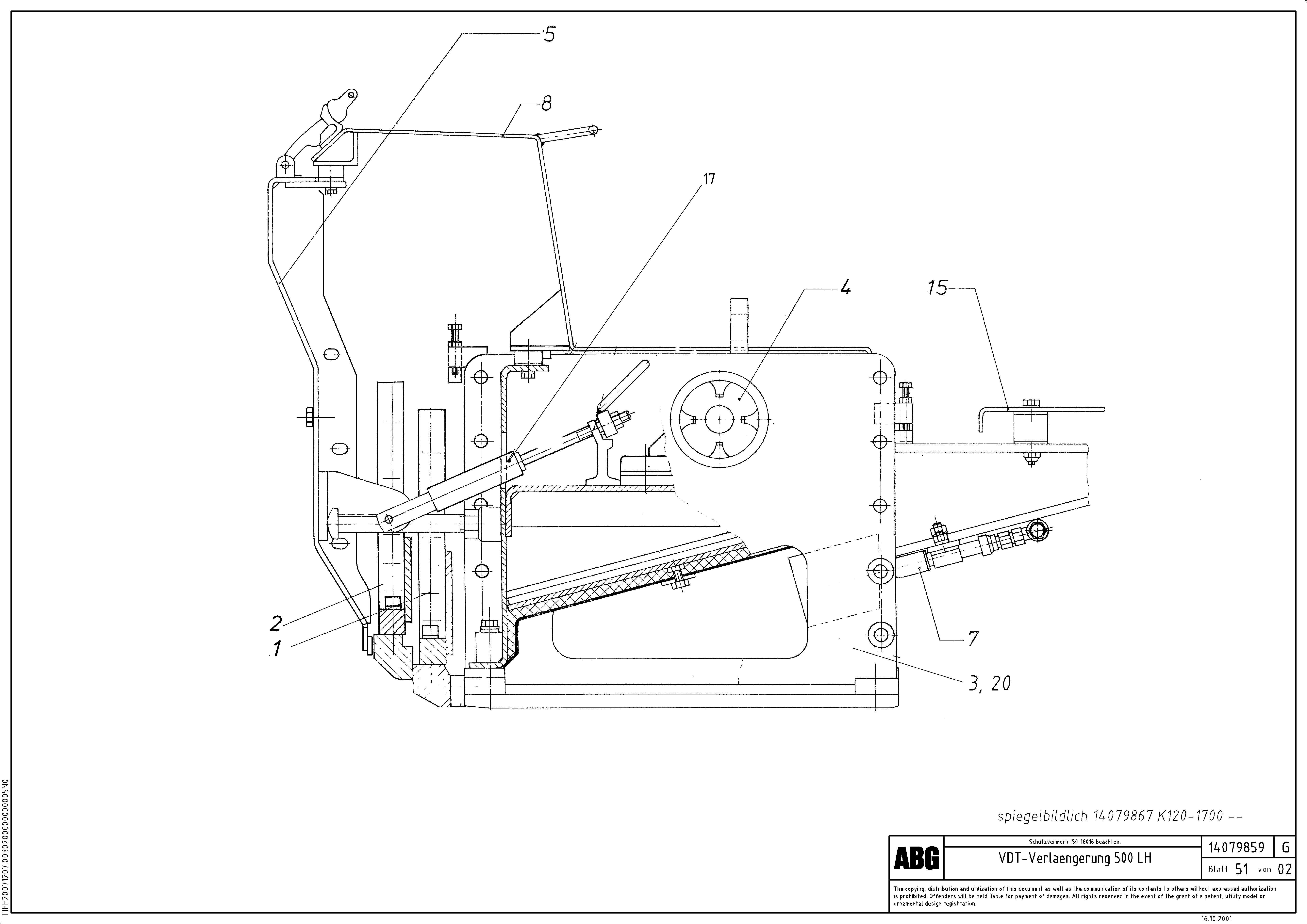 Схема запчастей Volvo ABG8820 - 76210 Screed extension VDT 121 VARIO ATT.SCREED 9,0 - 12,0M ABG8820/ABG8820B