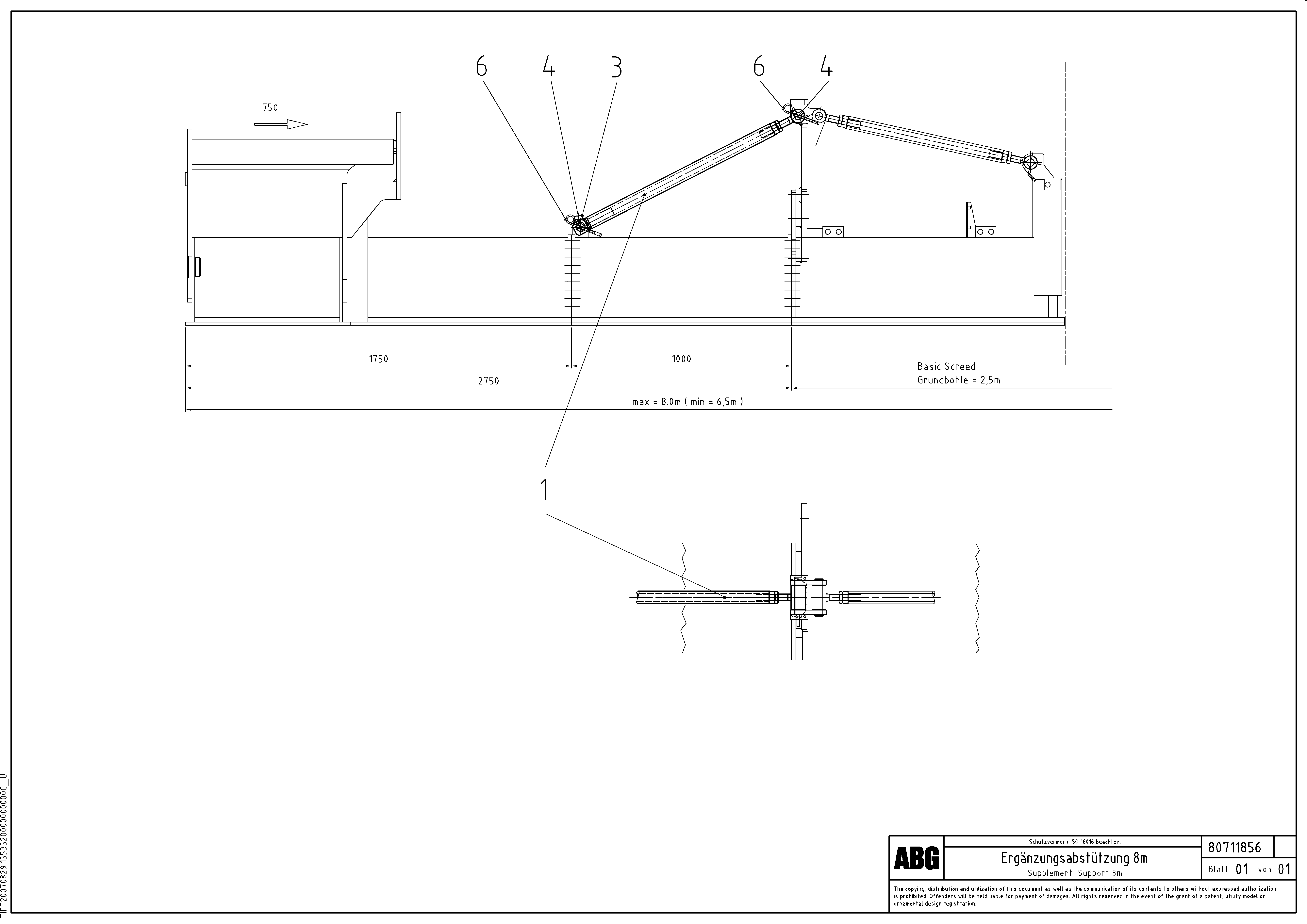 Схема запчастей Volvo ABG8820 - 67404 Screed support for basic screed and extensions VDT 121 VARIO ATT.SCREED 9,0 - 12,0M ABG8820/ABG8820B