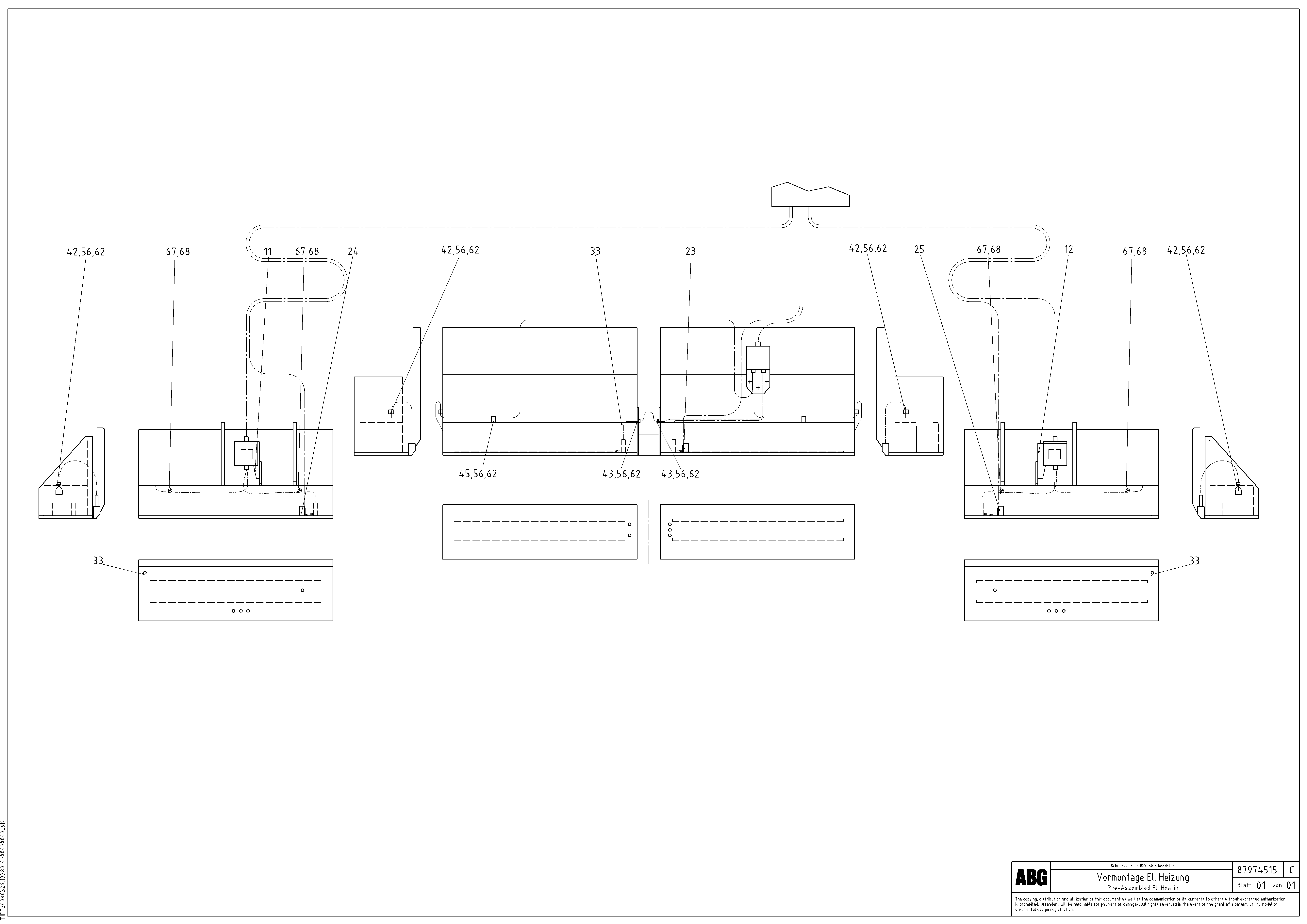 Схема запчастей Volvo ABG8820 - 75790 Pre-assembled el.heating for basic and extandable screed VDT-V 88 ETC ATT. SCREEDS 3,0 - 9,0M ABG8820, ABG8820B