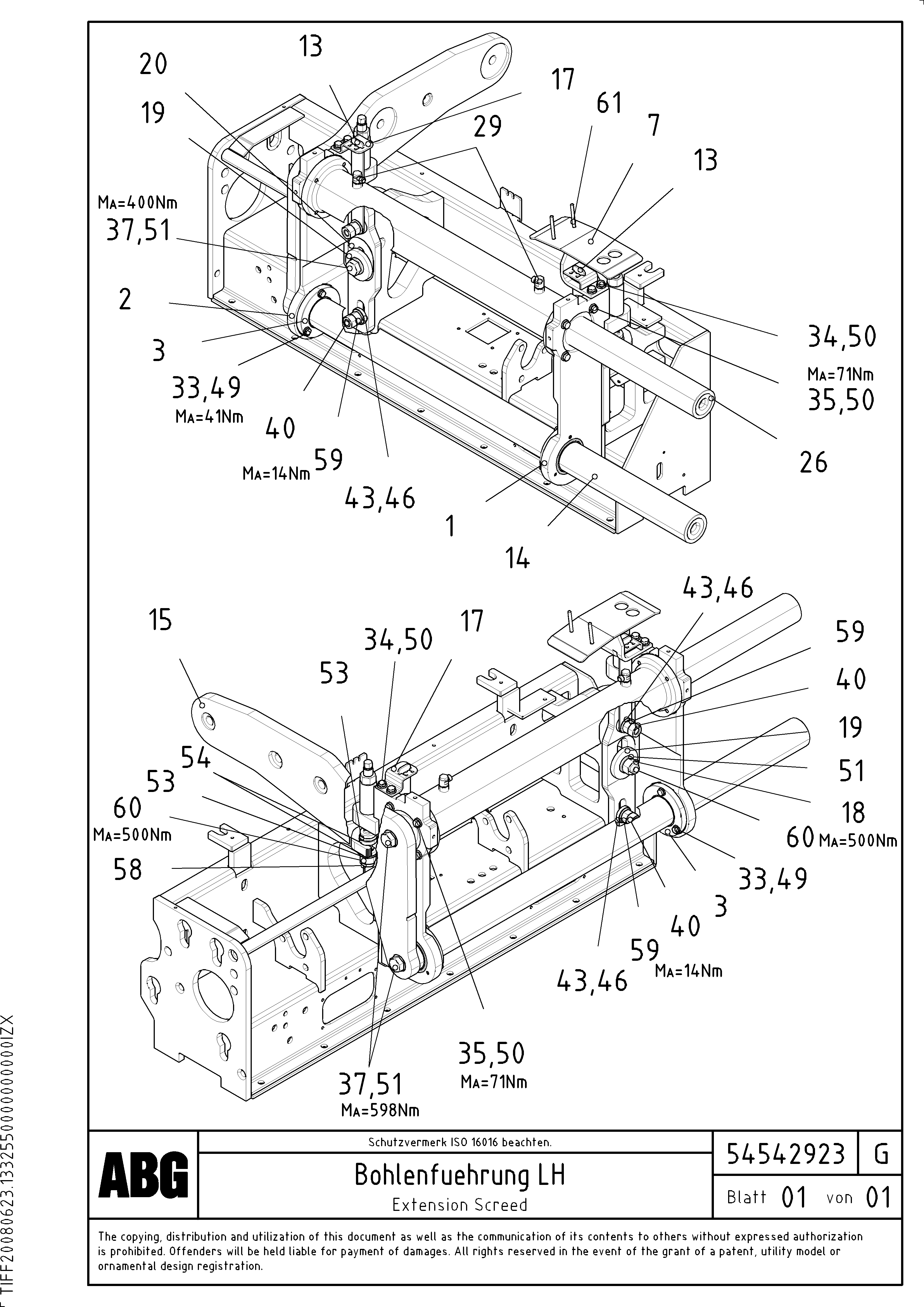 Схема запчастей Volvo ABG8820 - 75772 Extension with mechanical holder, bushing and synchronizing cylinder VDT-V 88 ETC ATT. SCREEDS 3,0 - 9,0M ABG8820, ABG8820B