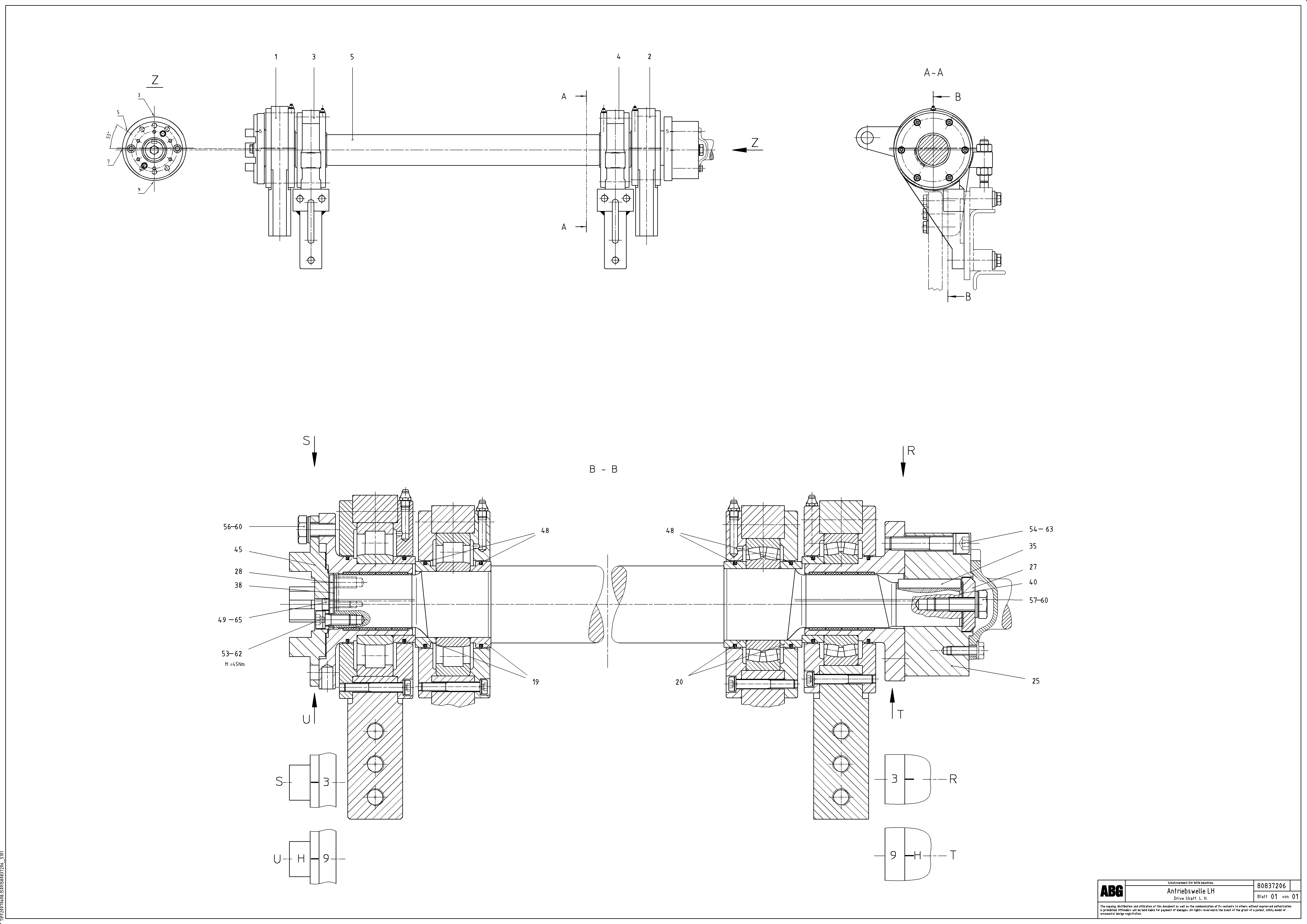 Схема запчастей Volvo ABG8820 - 72258 Tamper drive shaft for tamper/basic screed MB 122 ATT. SCREEDS 2,5 -12,0M ABG8820, ABG8820B