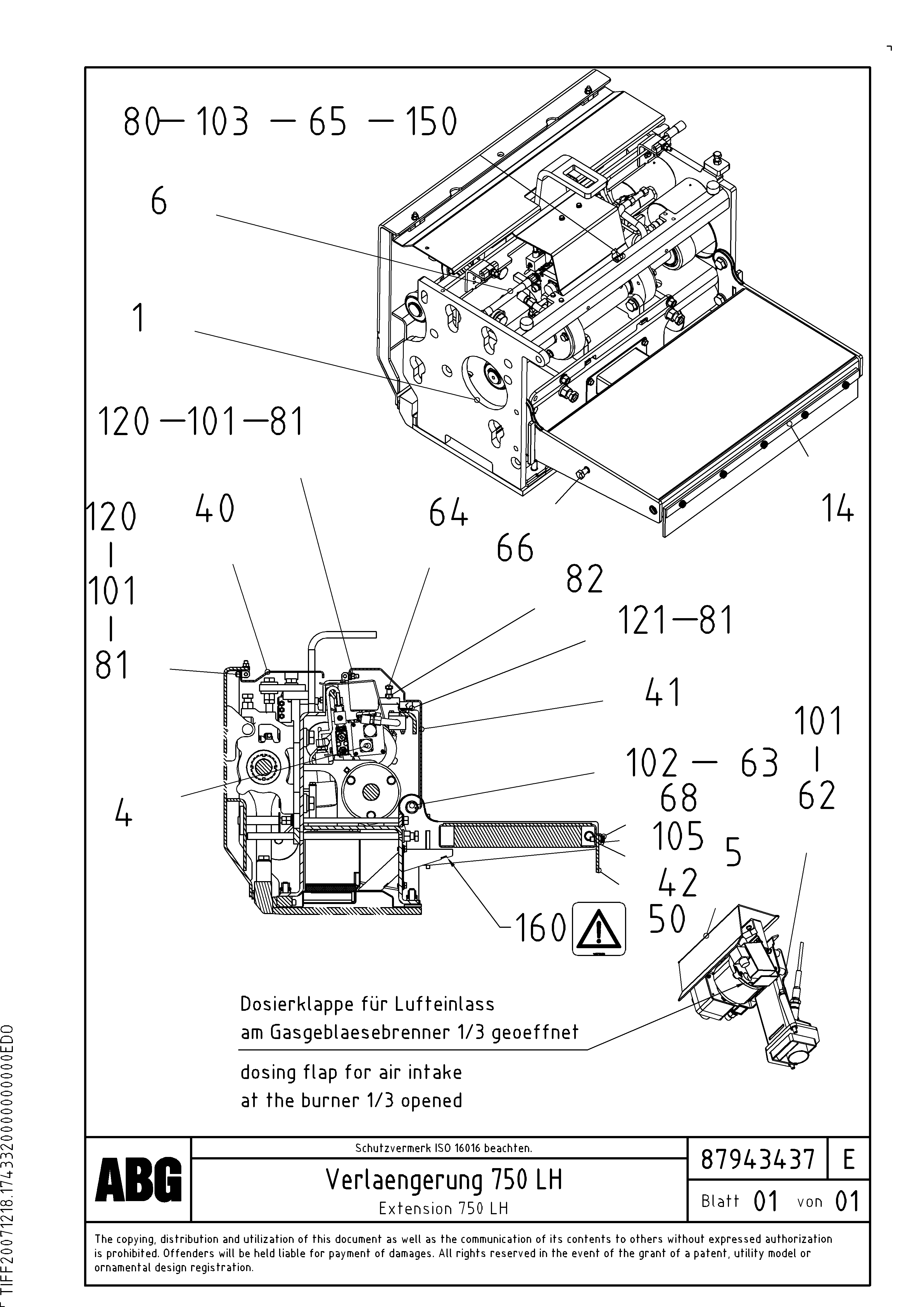 Схема запчастей Volvo ABG8820 - 73447 Extension set VB 78 GTC ATT. SCREEDS 2,5 - 9,0M ABG8820, ABG8820B