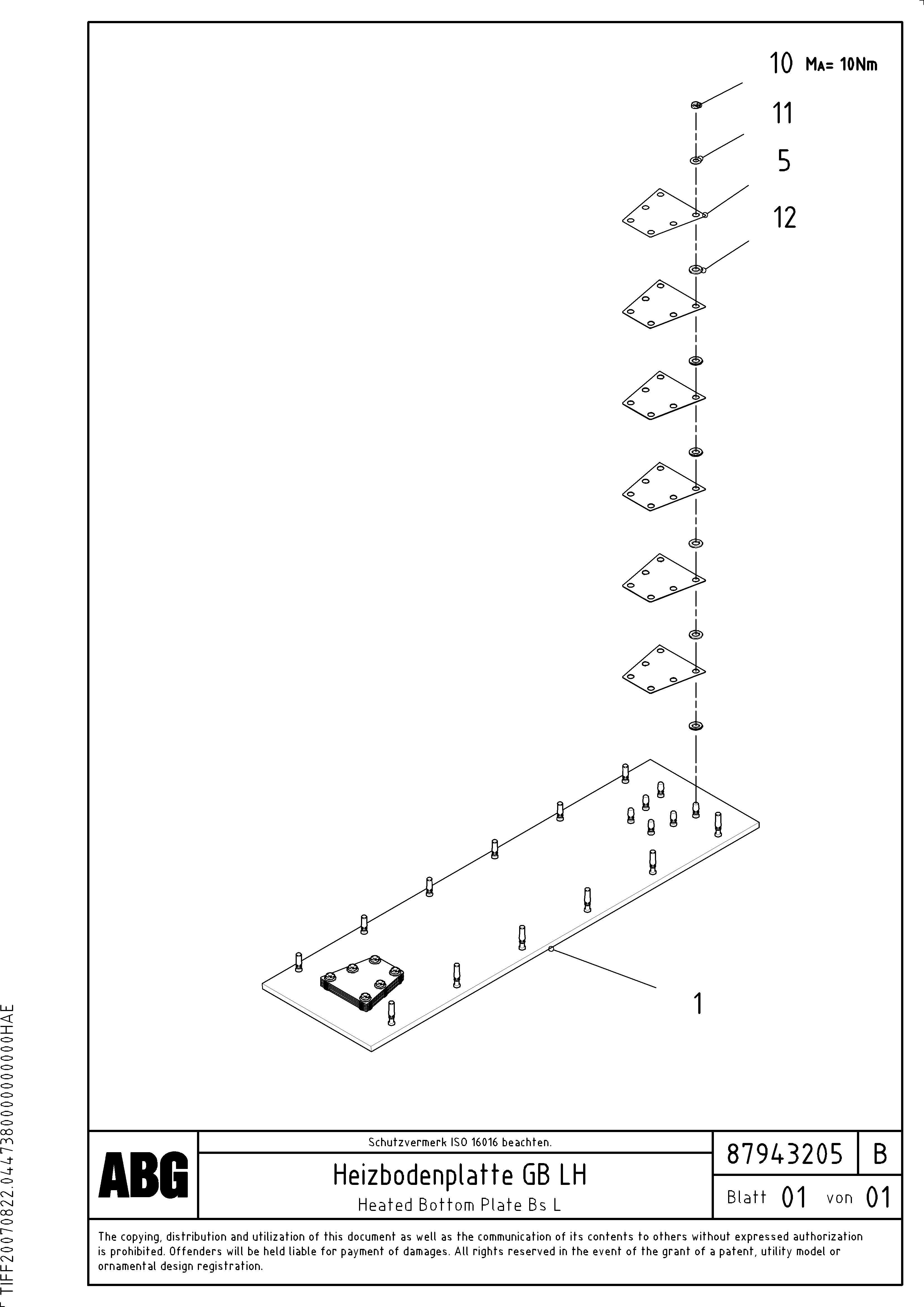 Схема запчастей Volvo ABG8820 - 71966 Heated base plate for basic screed VDT-V 78 GTC ATT. SCREEDS 2,5 - 9,0M AGB8820, AGB8820B