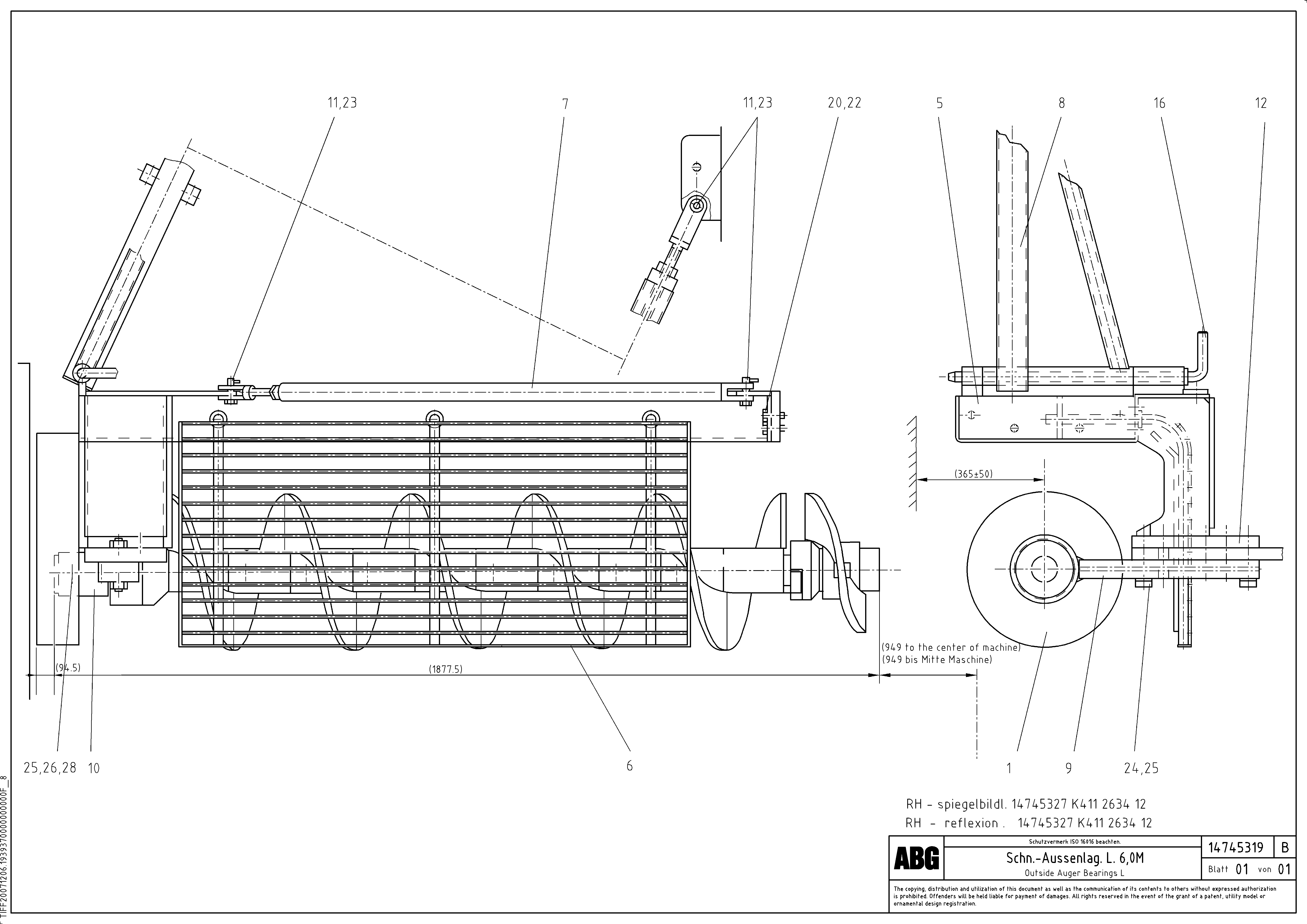 Схема запчастей Volvo ABG8820 - 65779 Outer auger bearing for auger extension VB 79 ETC ATT. SCREEDS 2,5 - 9,0M ABG8820, ABG8820B