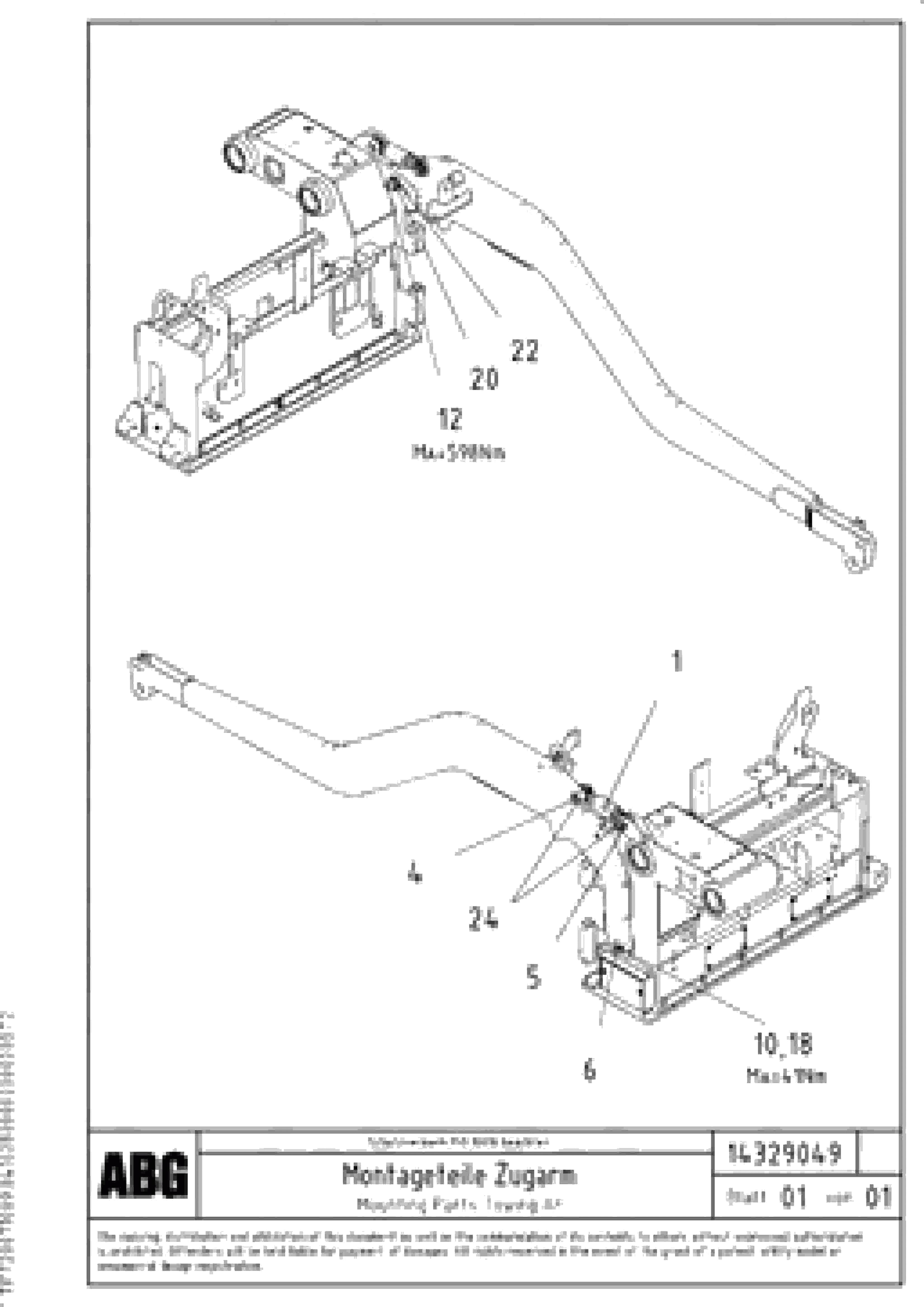Схема запчастей Volvo ABG8820 - 66764 Mounting parts for towing arms VDT-V 89 ETC ATT. SCREEDS 3,0 - 9,0M ABG8820, ABG8820B