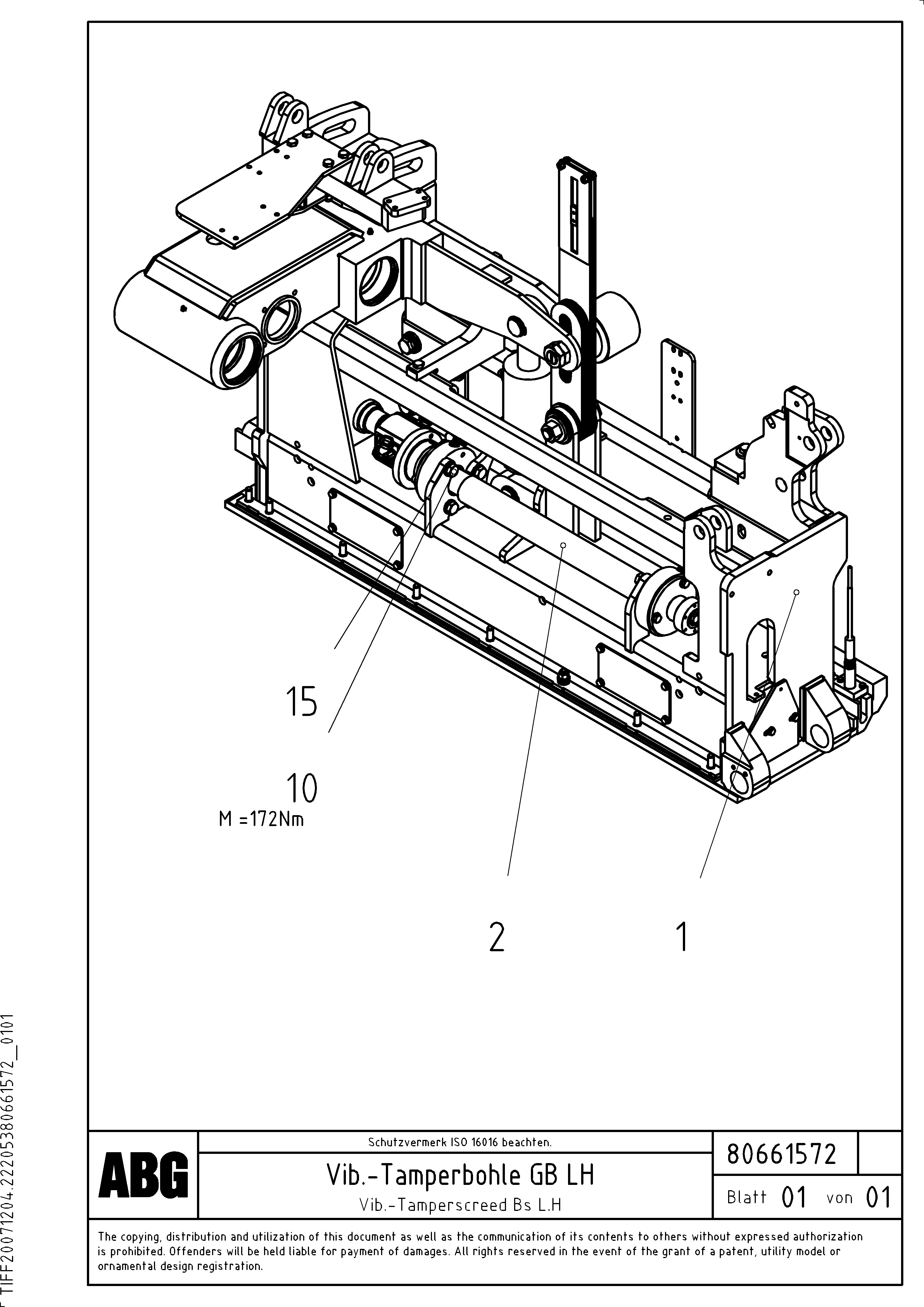 Схема запчастей Volvo ABG8820 - 64595 Vib.-tamperscreed for basic screed VDT-V 89 ETC ATT. SCREEDS 3,0 - 9,0M ABG8820, ABG8820B