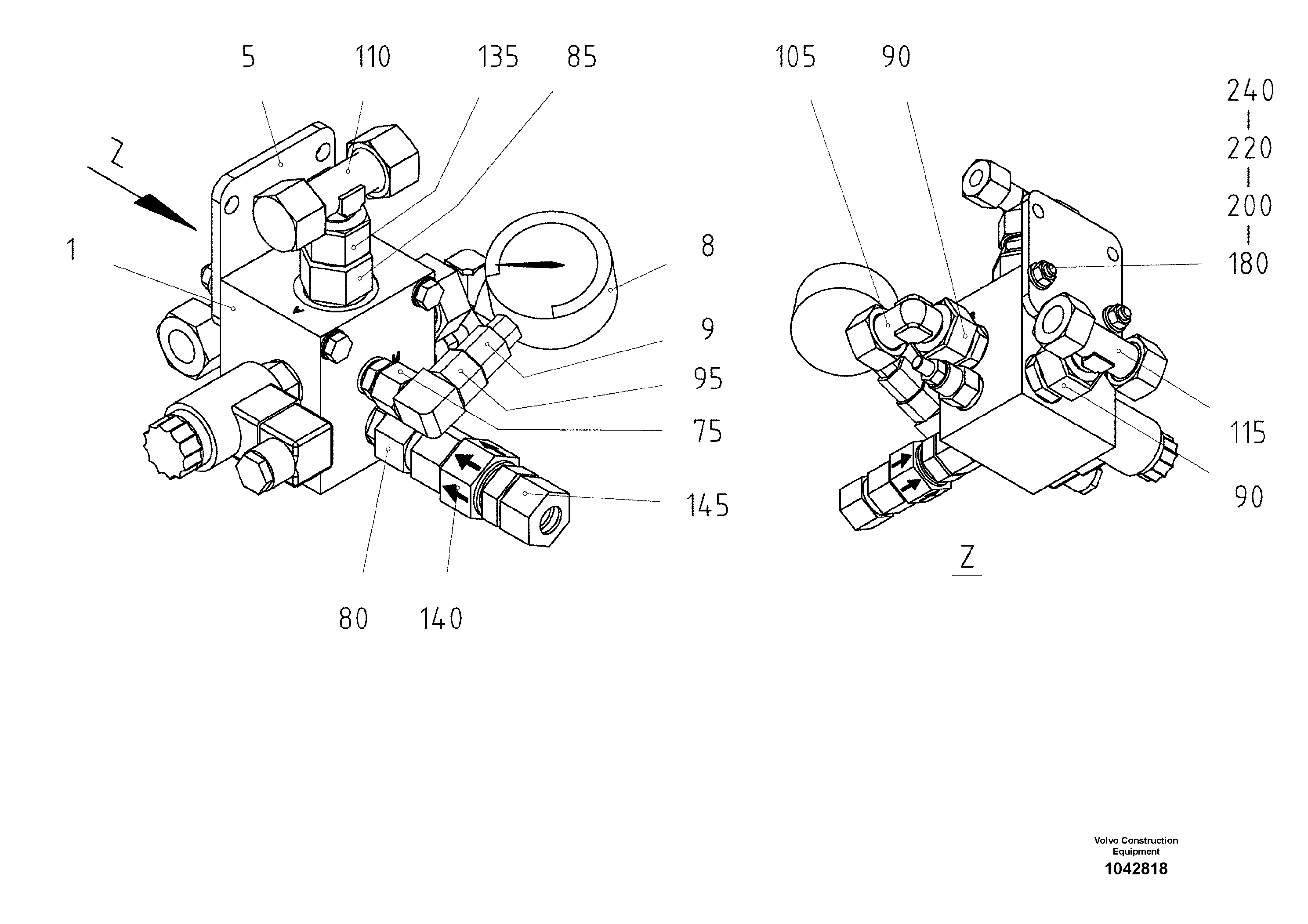 Схема запчастей Volvo ABG8820 - 63085 Pre-assembling block, tension device MB 122 VARIO ATT.SCREEDS 4,5 -12,0M ABG8820, ABG8820B
