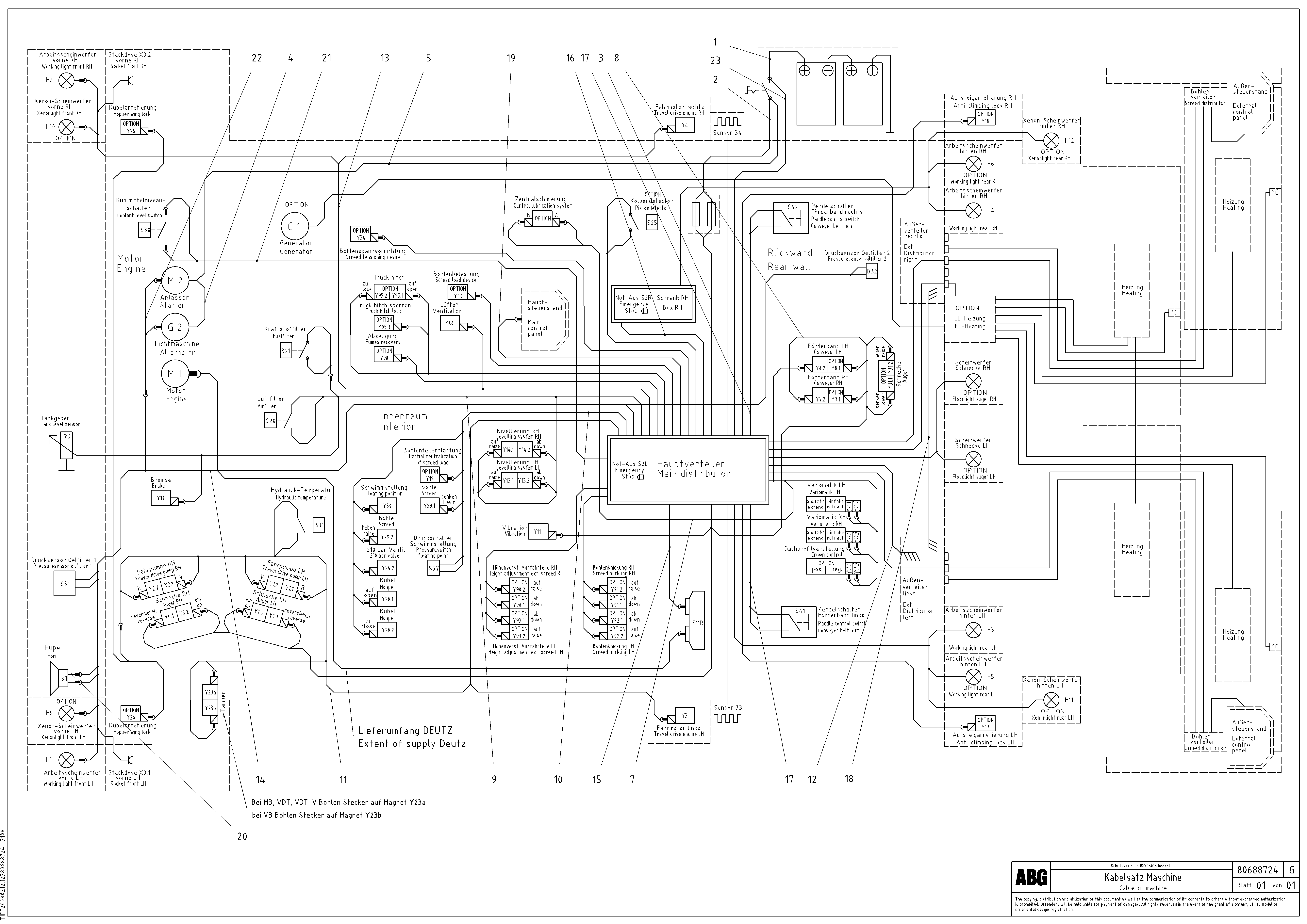 Схема запчастей Volvo ABG8820 - 48103 Cable kit machine ABG8820/ABG8820B ABG8820 S/N 21098-23354 ABG8820B S/N 23355-