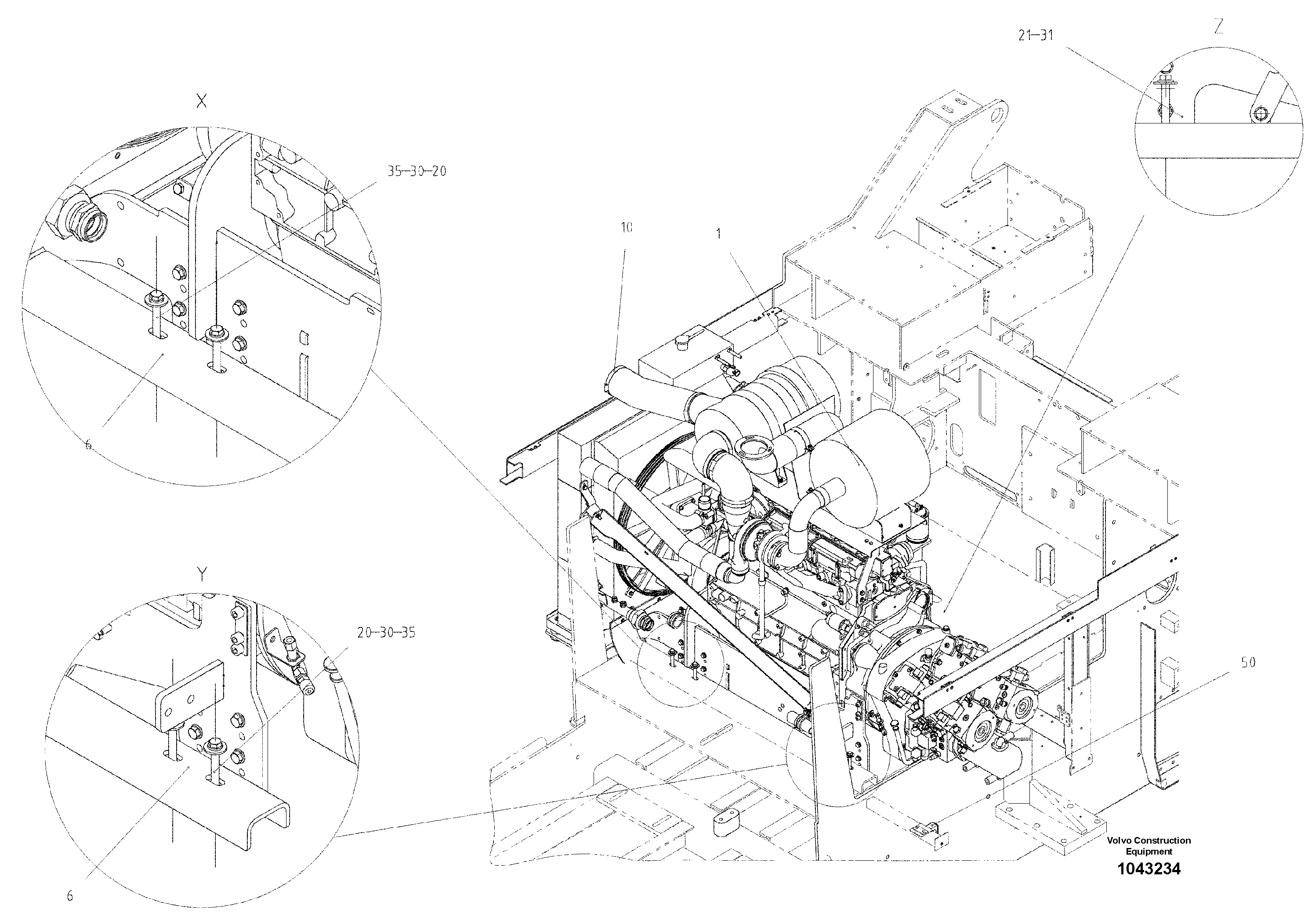 Схема запчастей Volvo ABG8820 - 56154 Power unit ABG8820/ABG8820B ABG8820 S/N 21098-23354 ABG8820B S/N 23355-