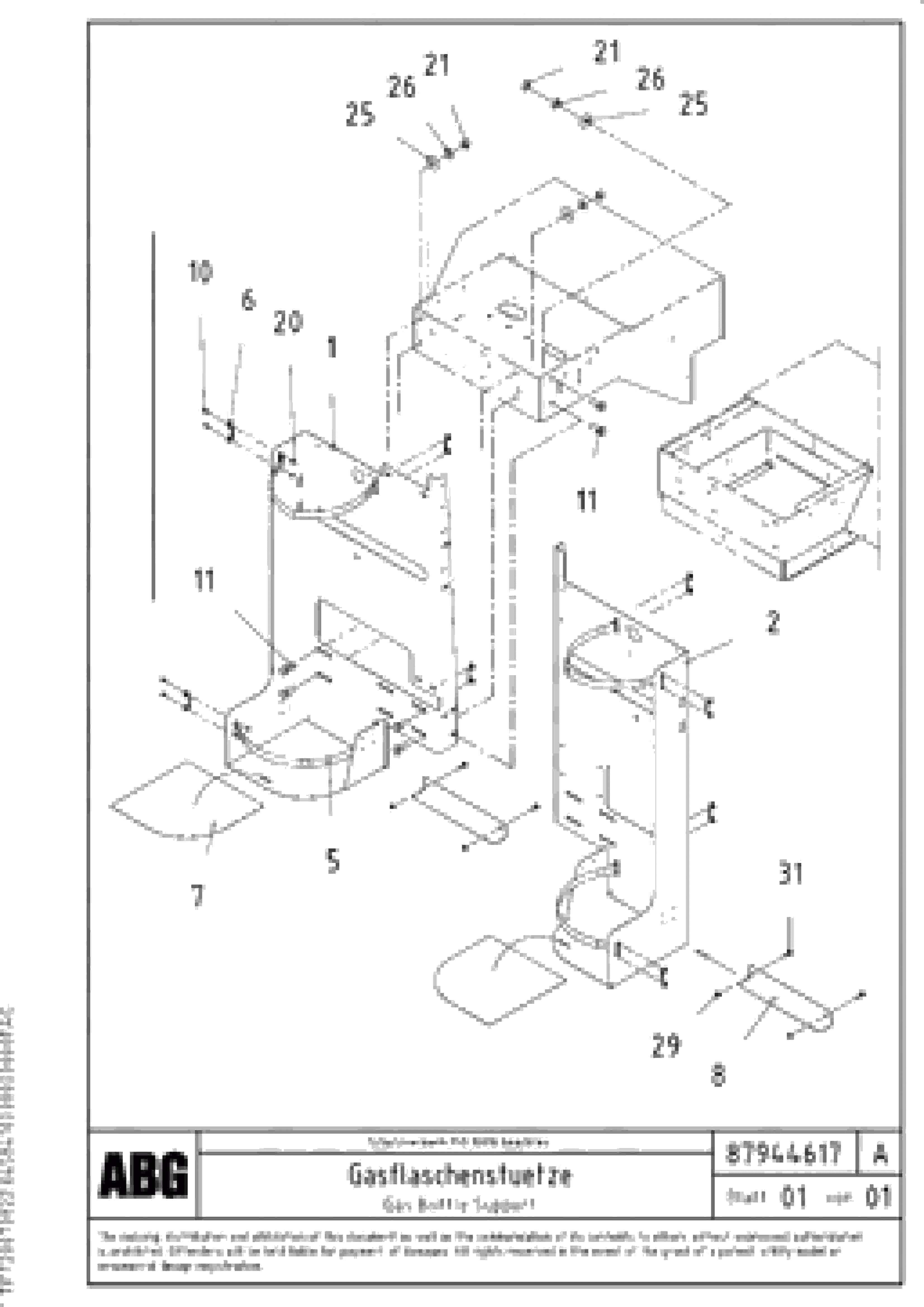 Схема запчастей Volvo ABG8820 - 69565 Gasbottle support VDT-V 78 GTC ATT. SCREEDS 2,5 - 9,0M AGB8820, AGB8820B
