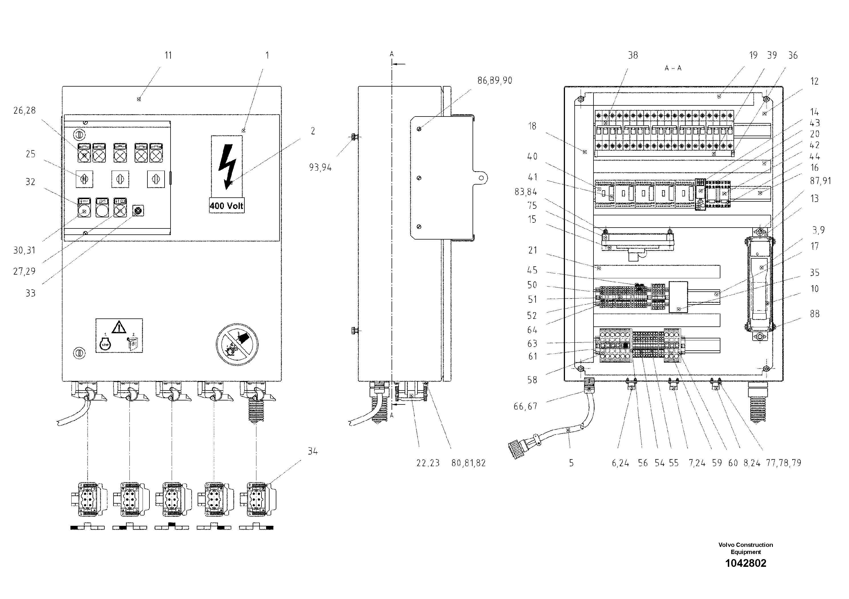 Схема запчастей Volvo ABG8820 - 85292 Switch Cabinet El-heating ABG8820/ABG8820B ABG8820 S/N 21098-23354 ABG8820B S/N 23355-