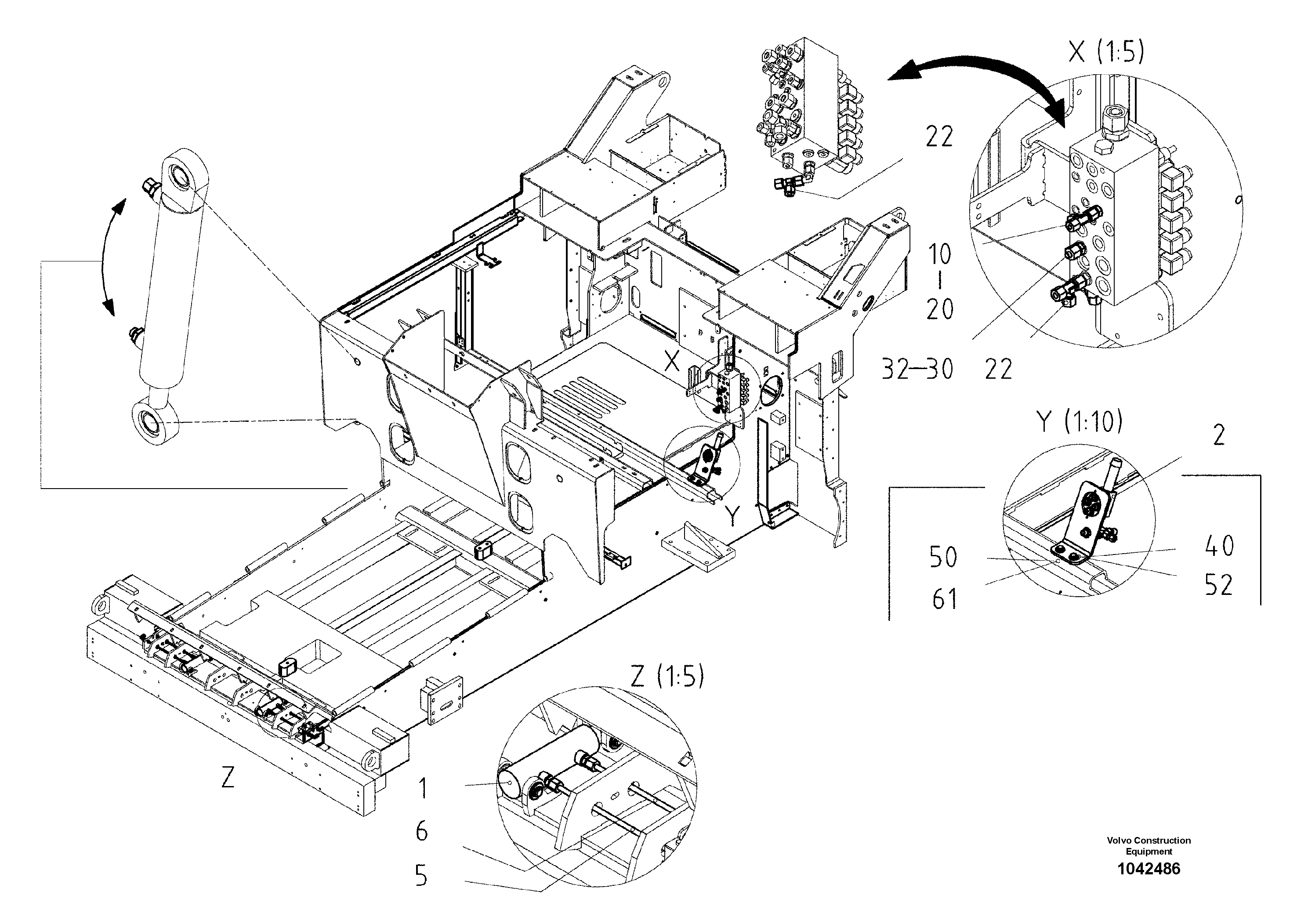Схема запчастей Volvo ABG8820 - 52030 Hydraulic Front Apron Plate ABG8820/ABG8820B ABG8820 S/N 21098-23354 ABG8820B S/N 23355-