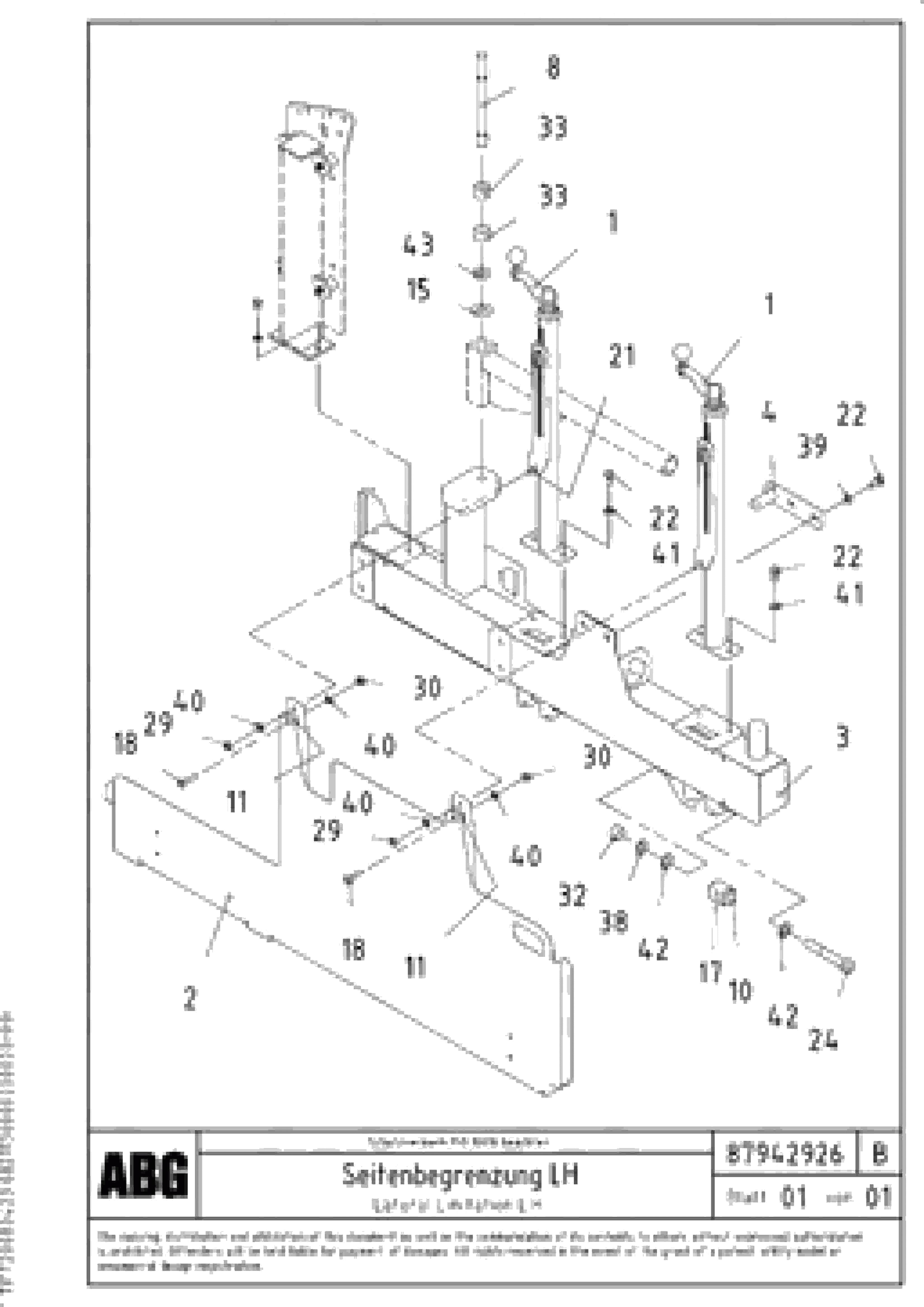 Схема запчастей Volvo ABG8820 - 73693 Lateral limitation MB 122 ATT. SCREEDS 2,5 -12,0M ABG8820, ABG8820B
