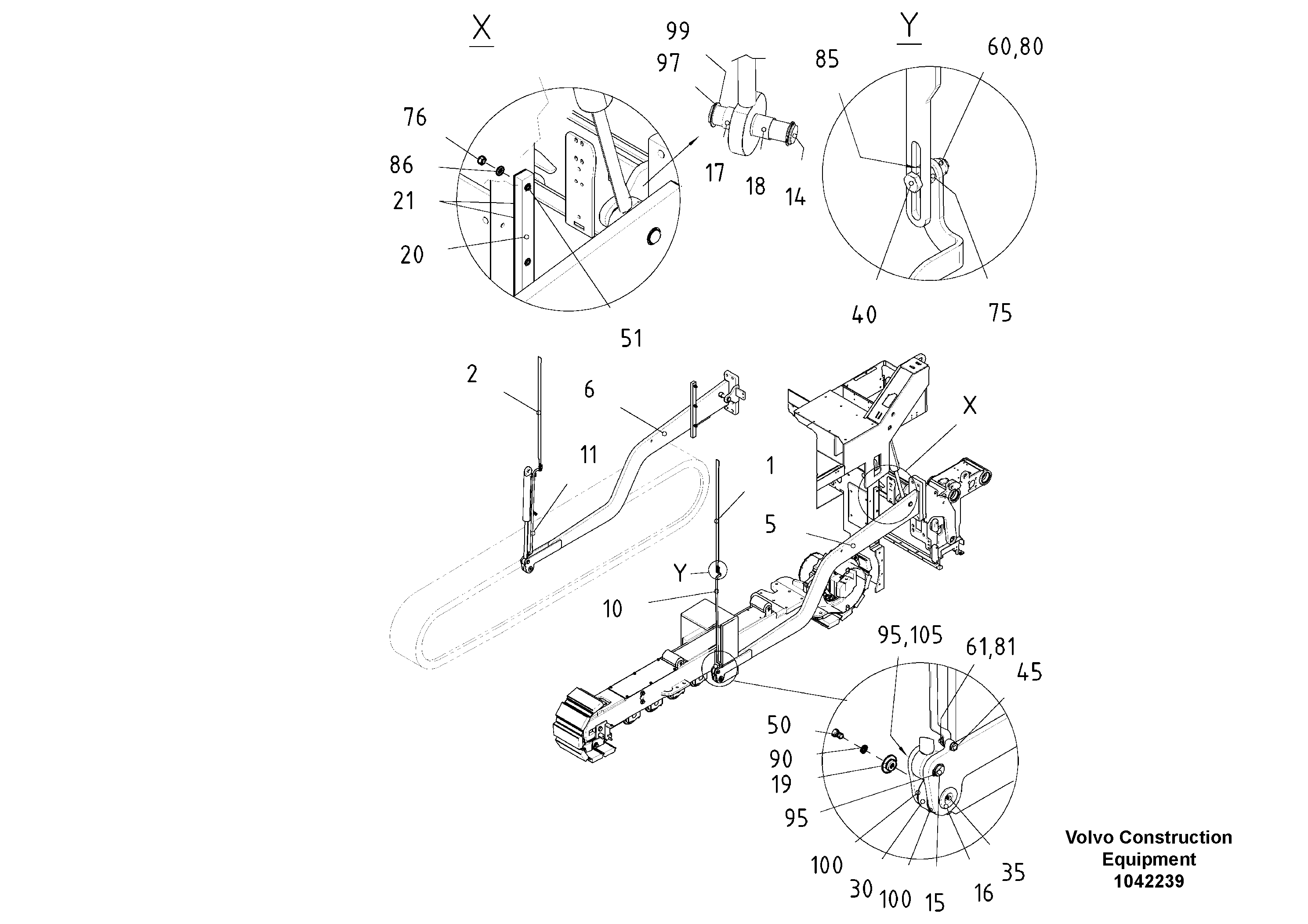 Схема запчастей Volvo ABG8820 - 48023 Tow Arms ABG8820/ABG8820B ABG8820 S/N 21098-23354 ABG8820B S/N 23355-