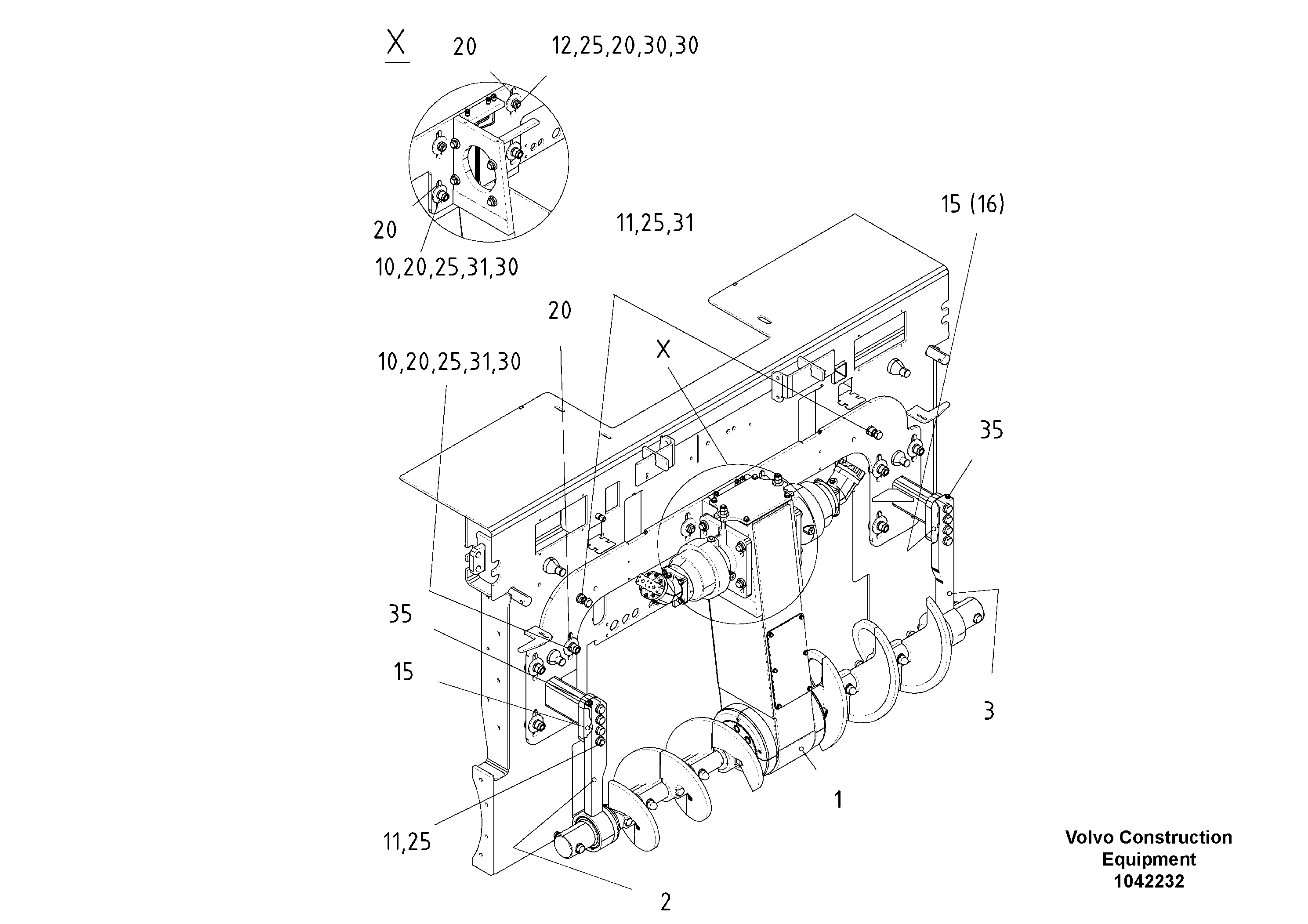 Схема запчастей Volvo ABG8820 - 48024 Basic Auger ABG8820/ABG8820B ABG8820 S/N 21098-23354 ABG8820B S/N 23355-