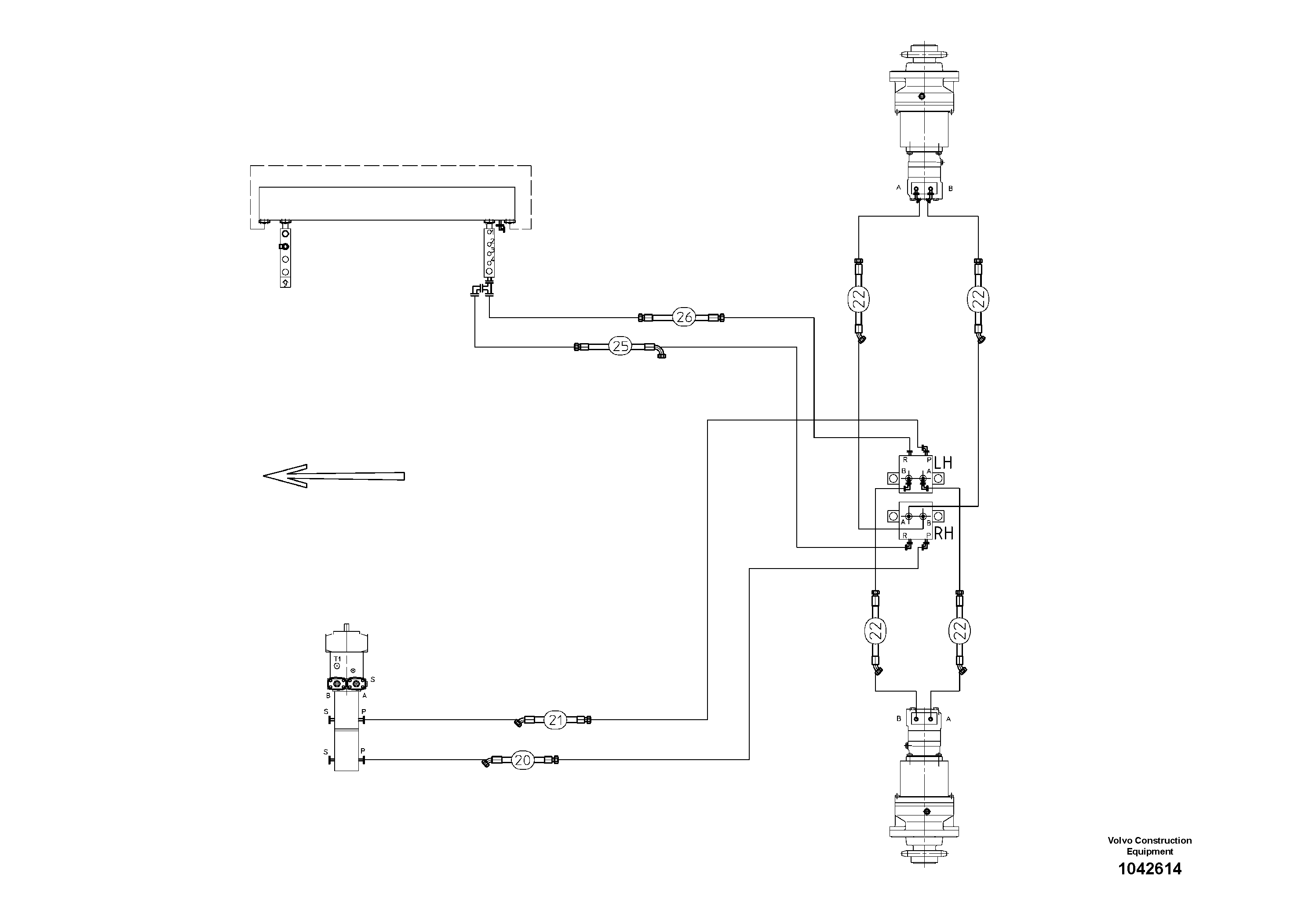 Схема запчастей Volvo ABG8820 - 48040 Hydraulic Line Conveyor ABG8820/ABG8820B ABG8820 S/N 21098-23354 ABG8820B S/N 23355-