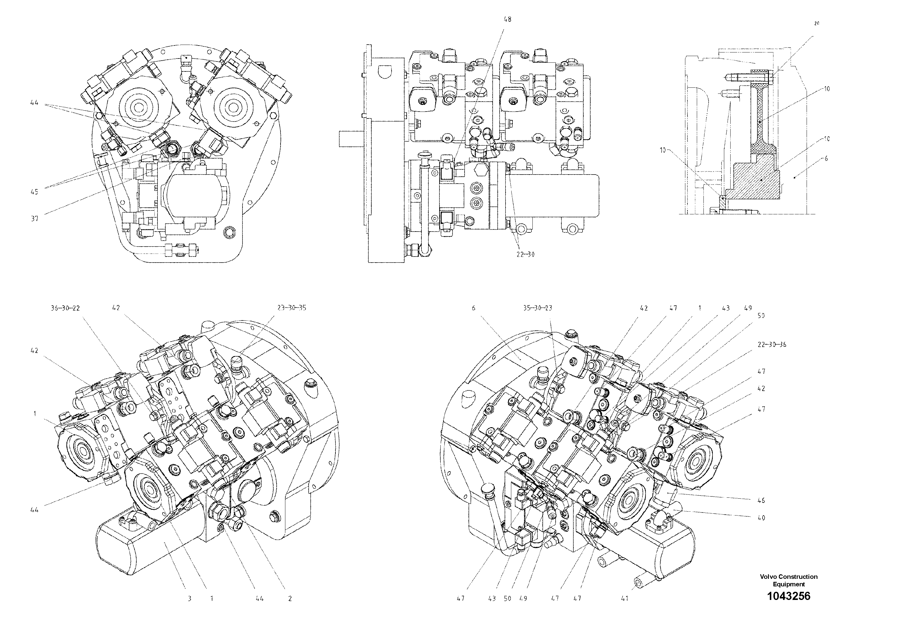 Схема запчастей Volvo ABG8820 - 56147 Distributor Gear ABG8820/ABG8820B ABG8820 S/N 21098-23354 ABG8820B S/N 23355-