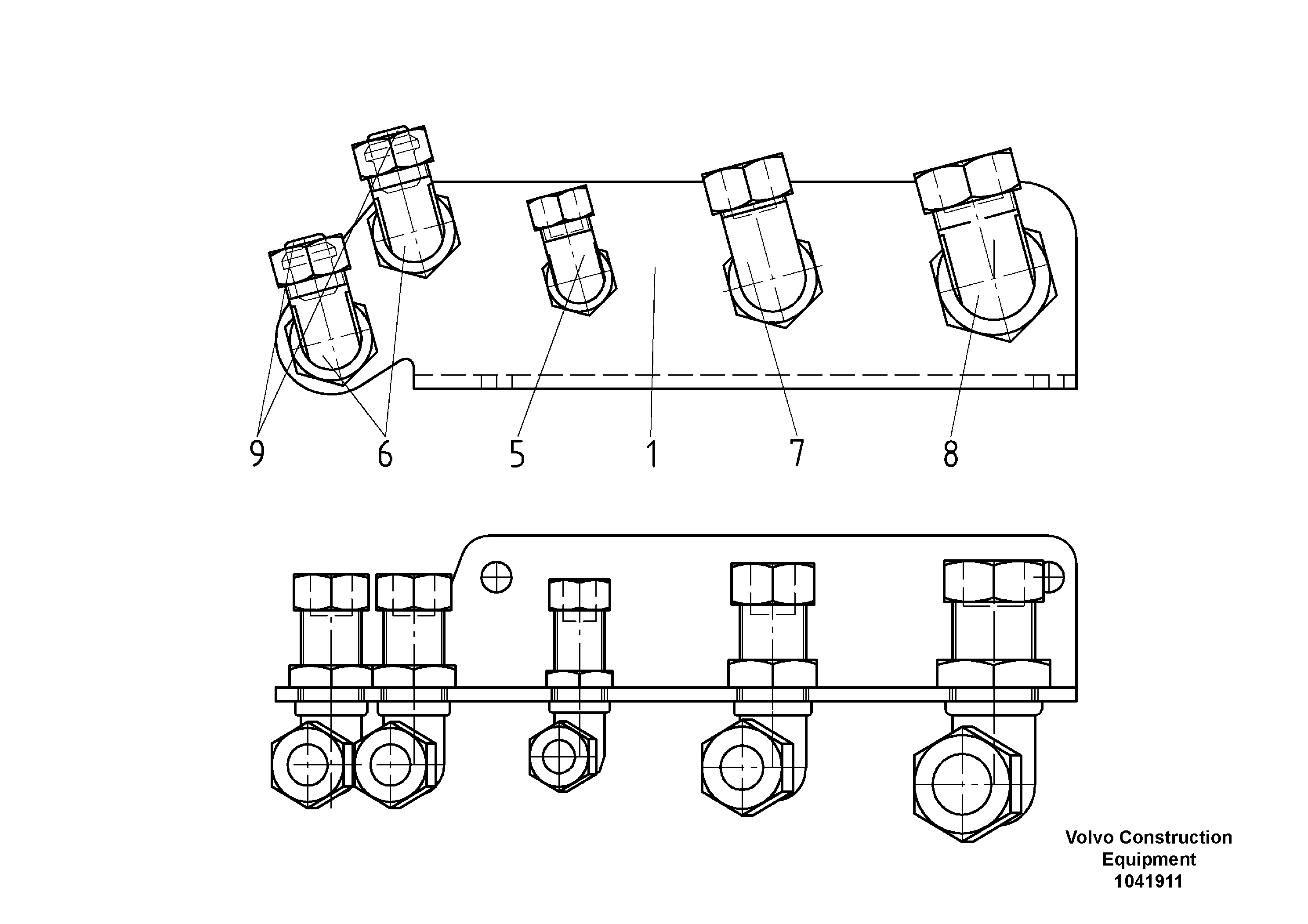 Схема запчастей Volvo ABG9820 - 47849 Fitting Holder ABG9820 S/N 20812 -