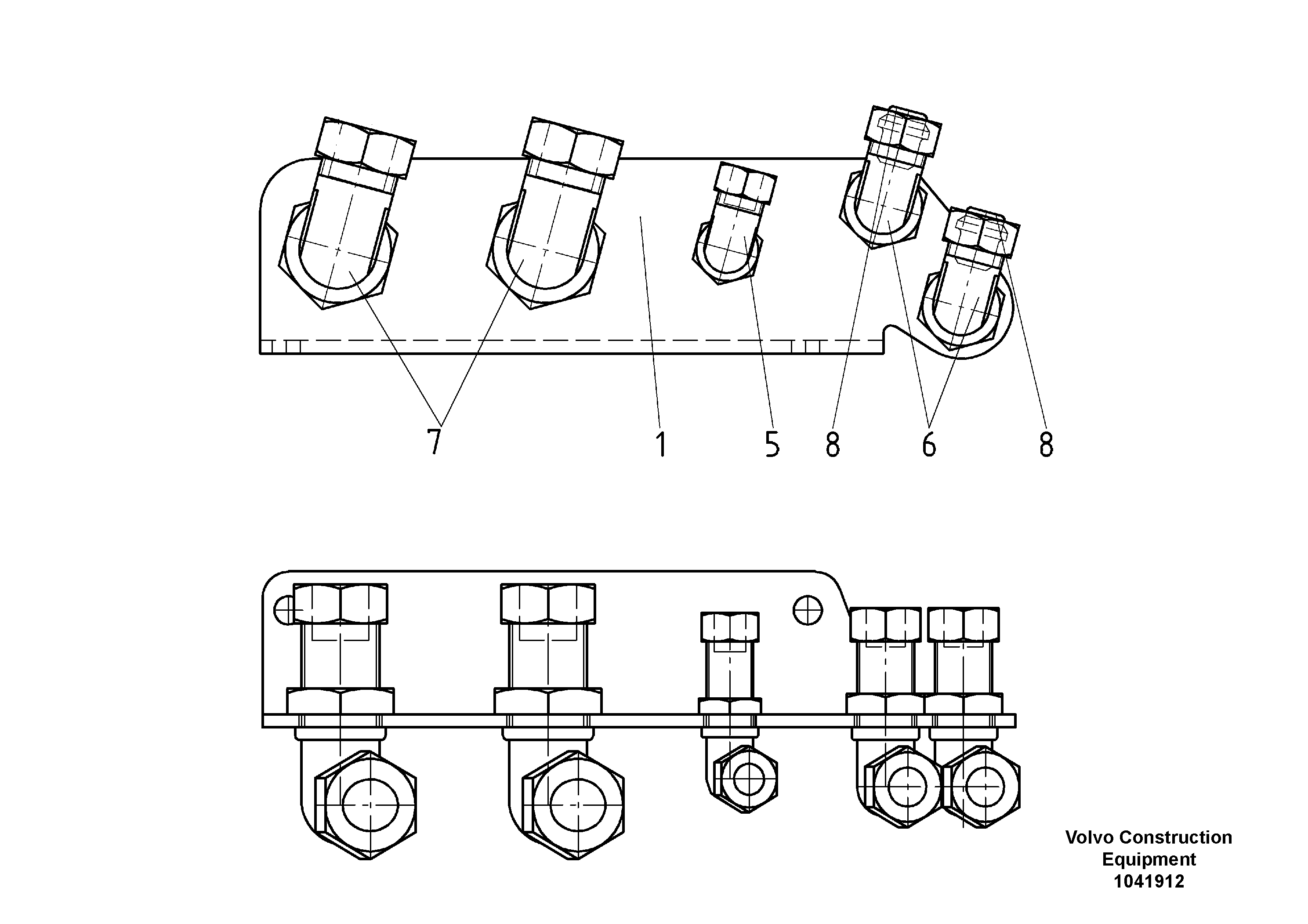 Схема запчастей Volvo ABG9820 - 47850 Fitting Holder ABG9820 S/N 20812 -