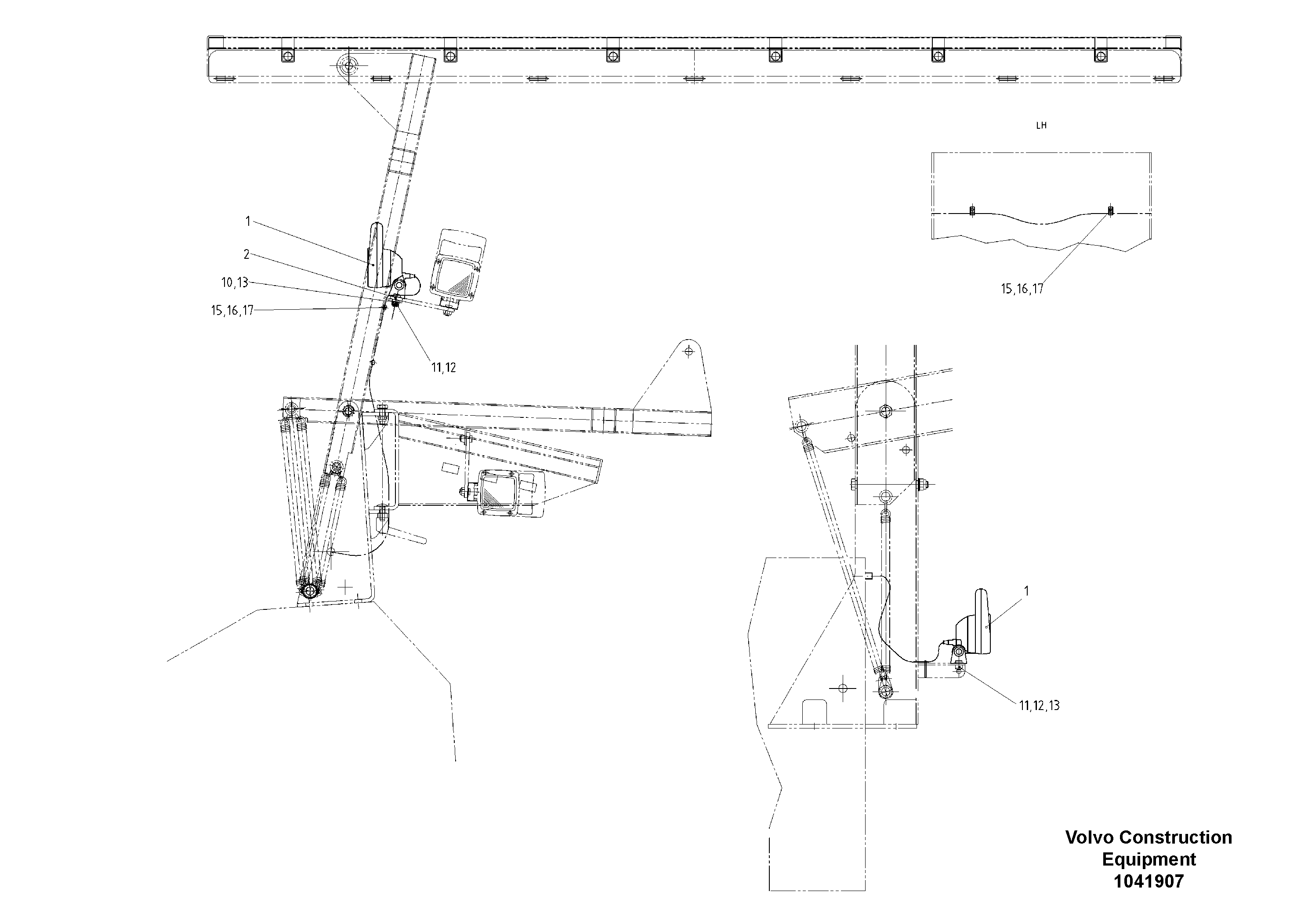 Схема запчастей Volvo ABG9820 - 94067 work lights ABG9820 S/N 20812 -