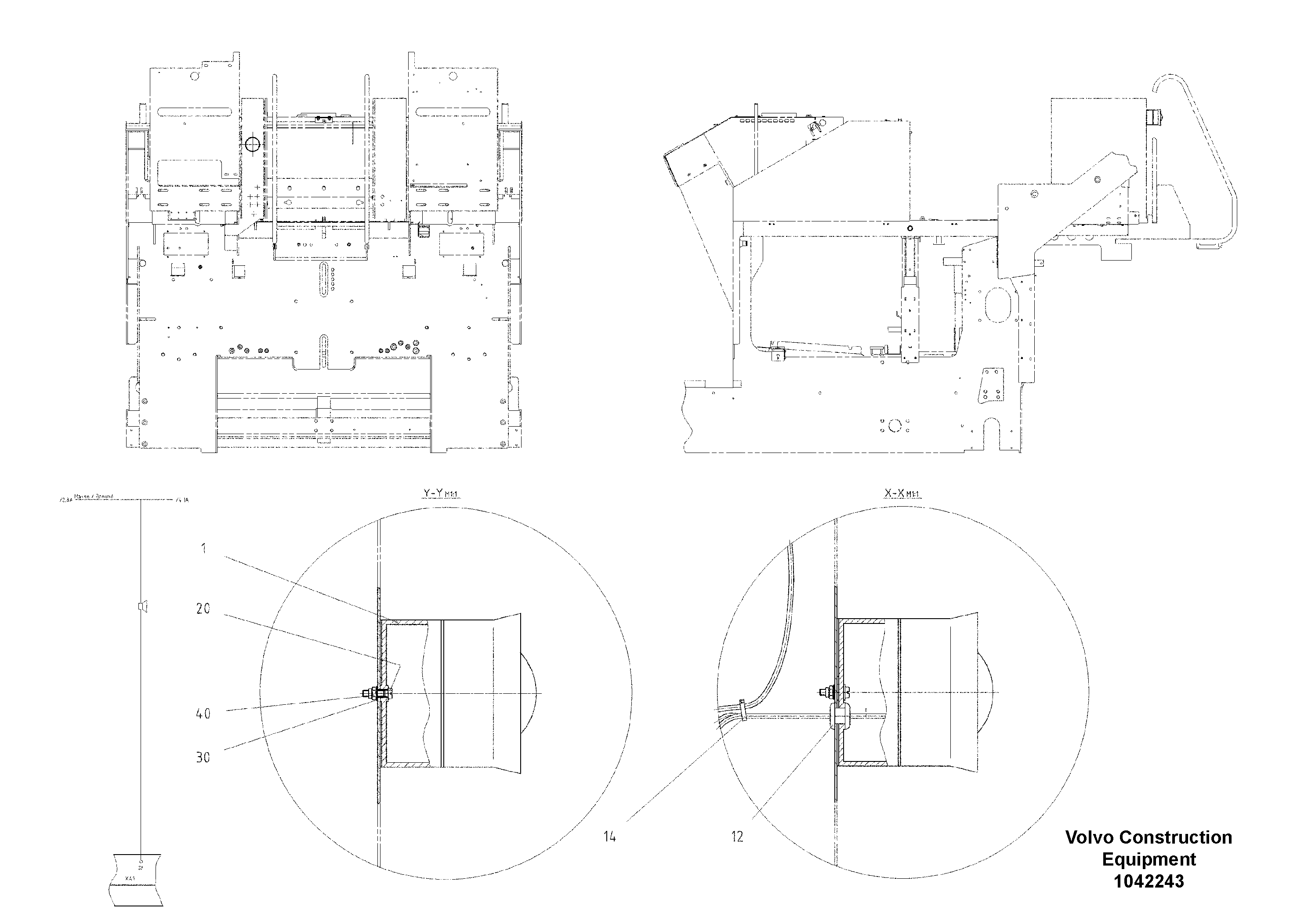 Схема запчастей Volvo ABG9820 - 95162 Back-up alarm ABG9820 S/N 20812 -