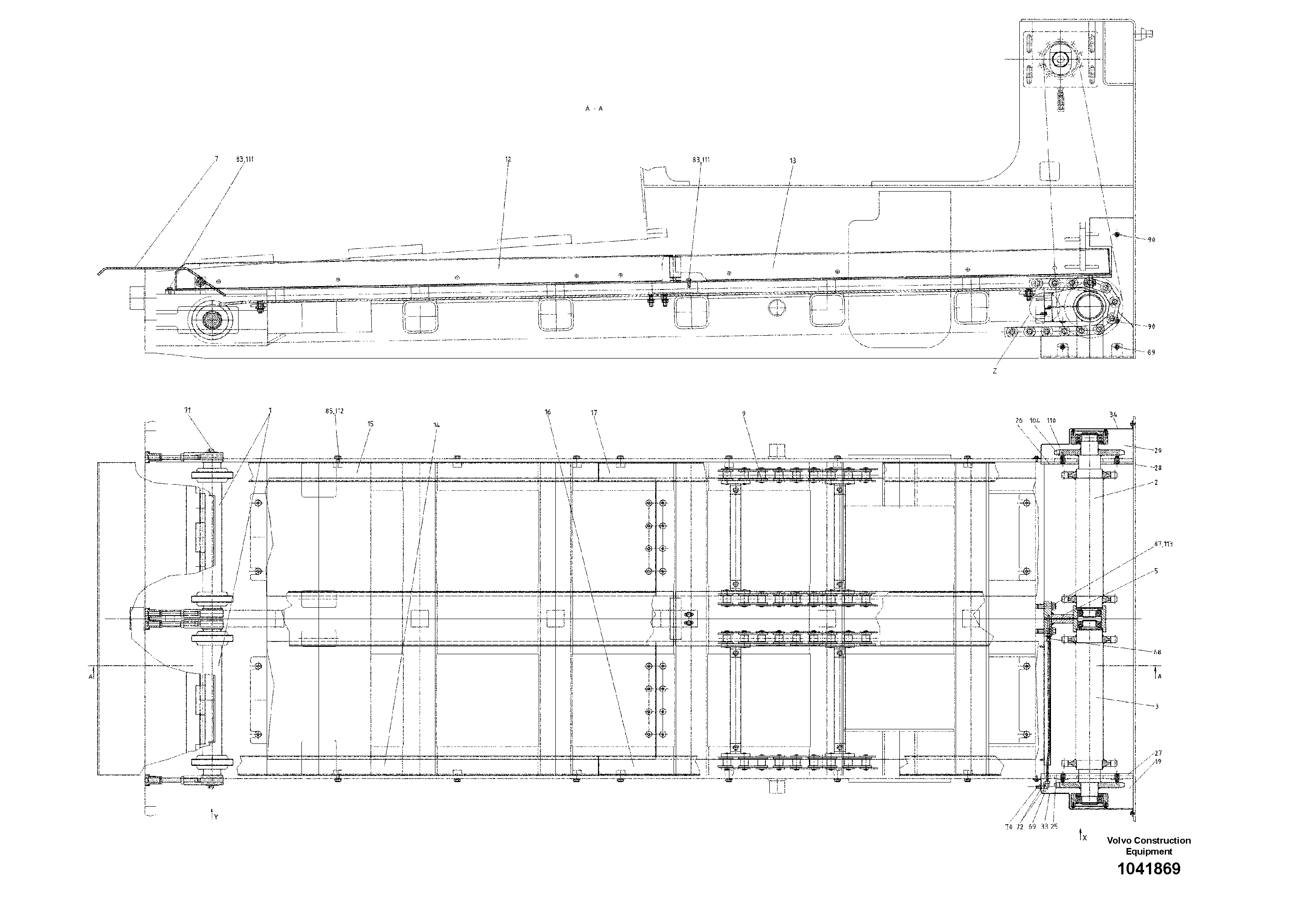Схема запчастей Volvo ABG9820 - 55868 Conveyor Assembly ABG9820 S/N 20812 -