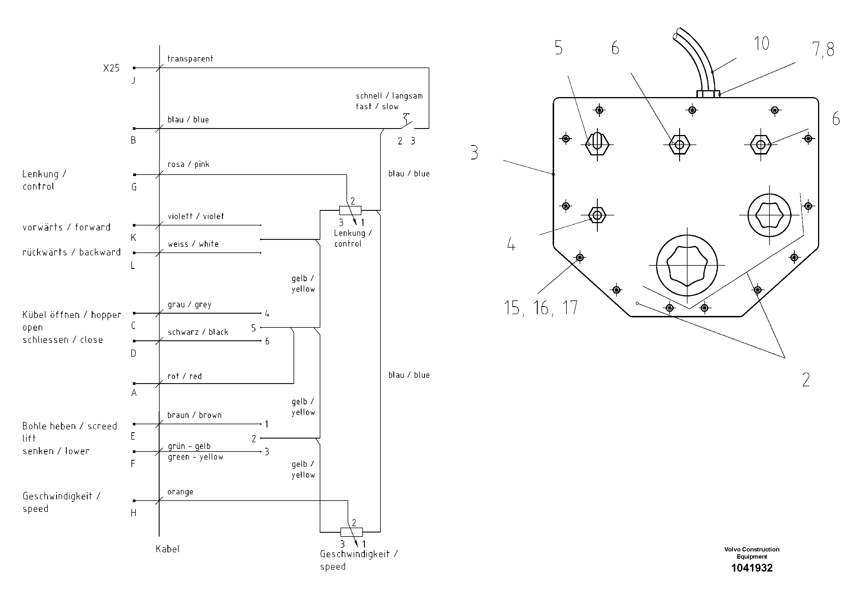 Схема запчастей Volvo ABG9820 - 47864 Alternative Control Board ABG9820 S/N 20812 -