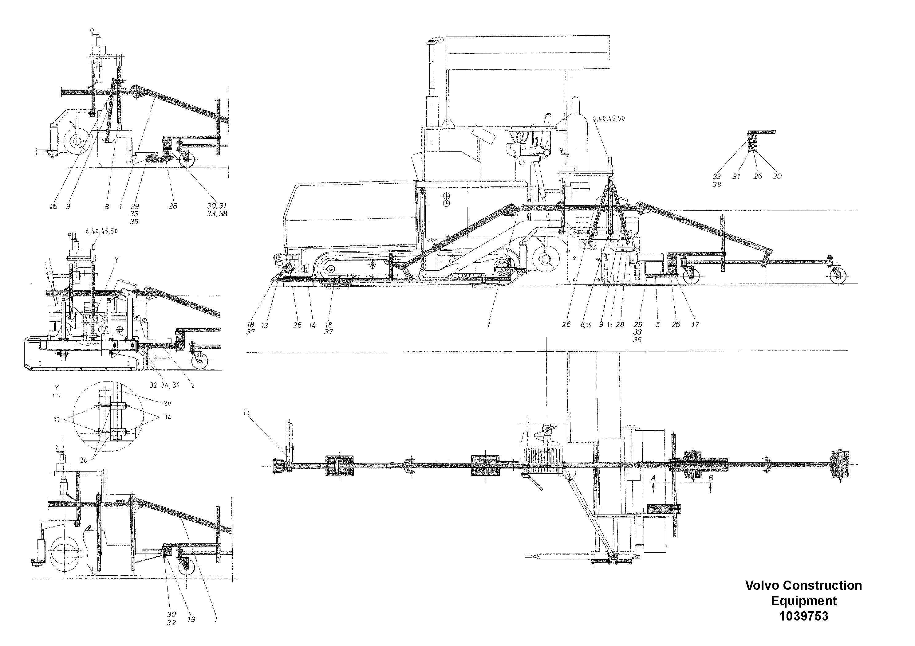Схема запчастей Volvo ABG9820 - 47867 Levelling Beam ABG9820 S/N 20812 -