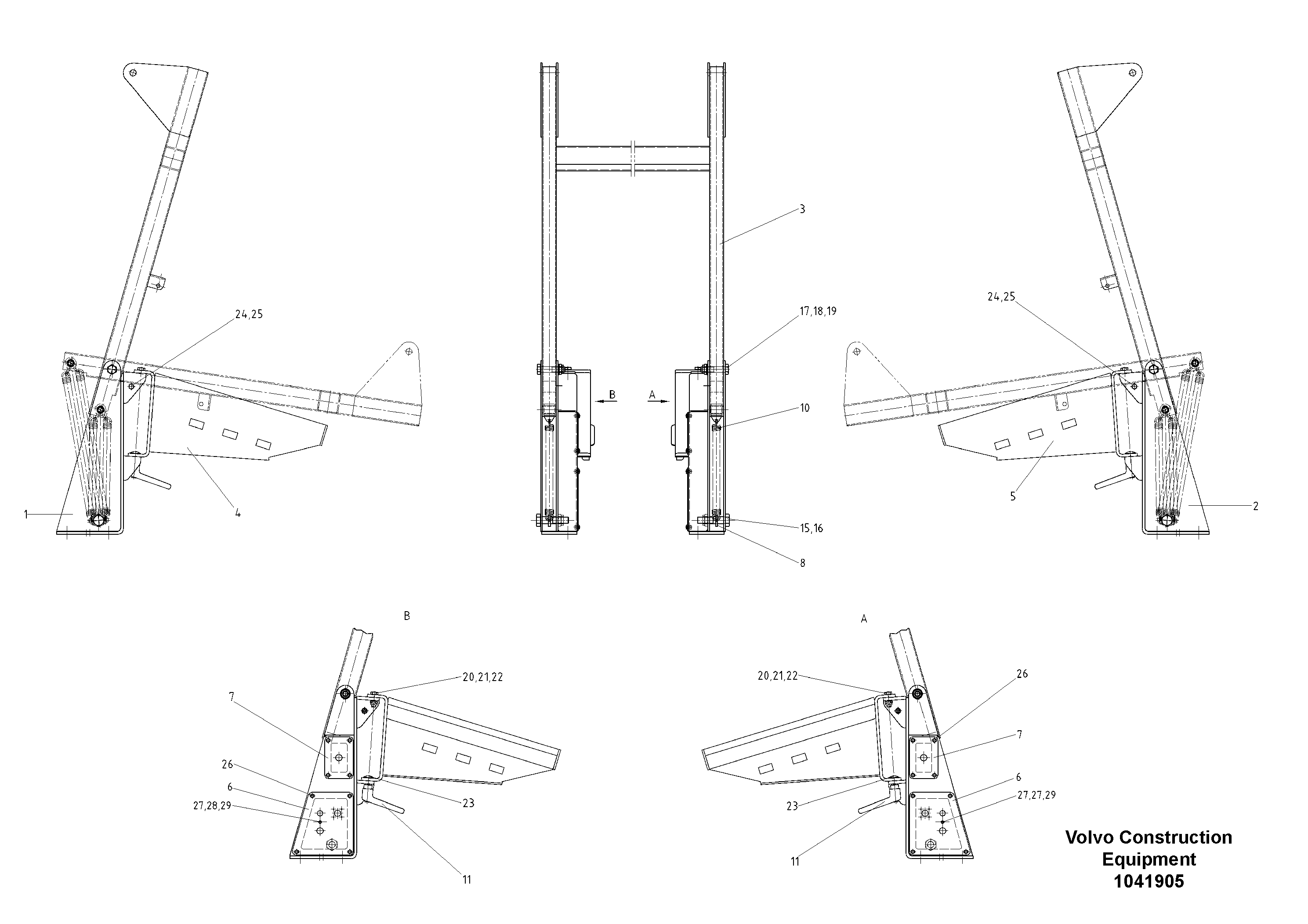 Схема запчастей Volvo ABG9820 - 92375 Frame Assembly ABG9820 S/N 20812 -