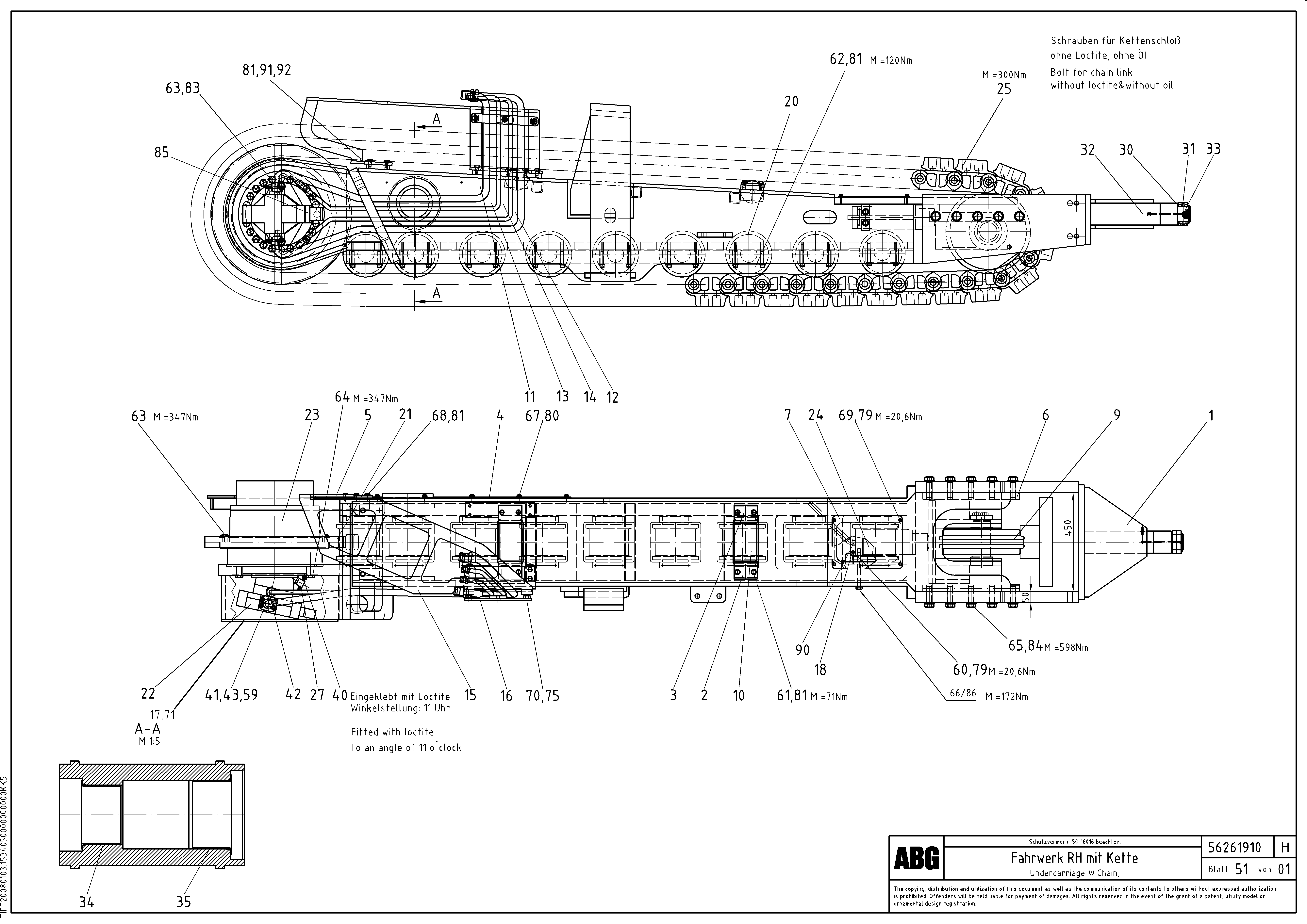 Схема запчастей Volvo ABG9820 - 93150 Undercarriage With Chain ABG9820 S/N 20812 -