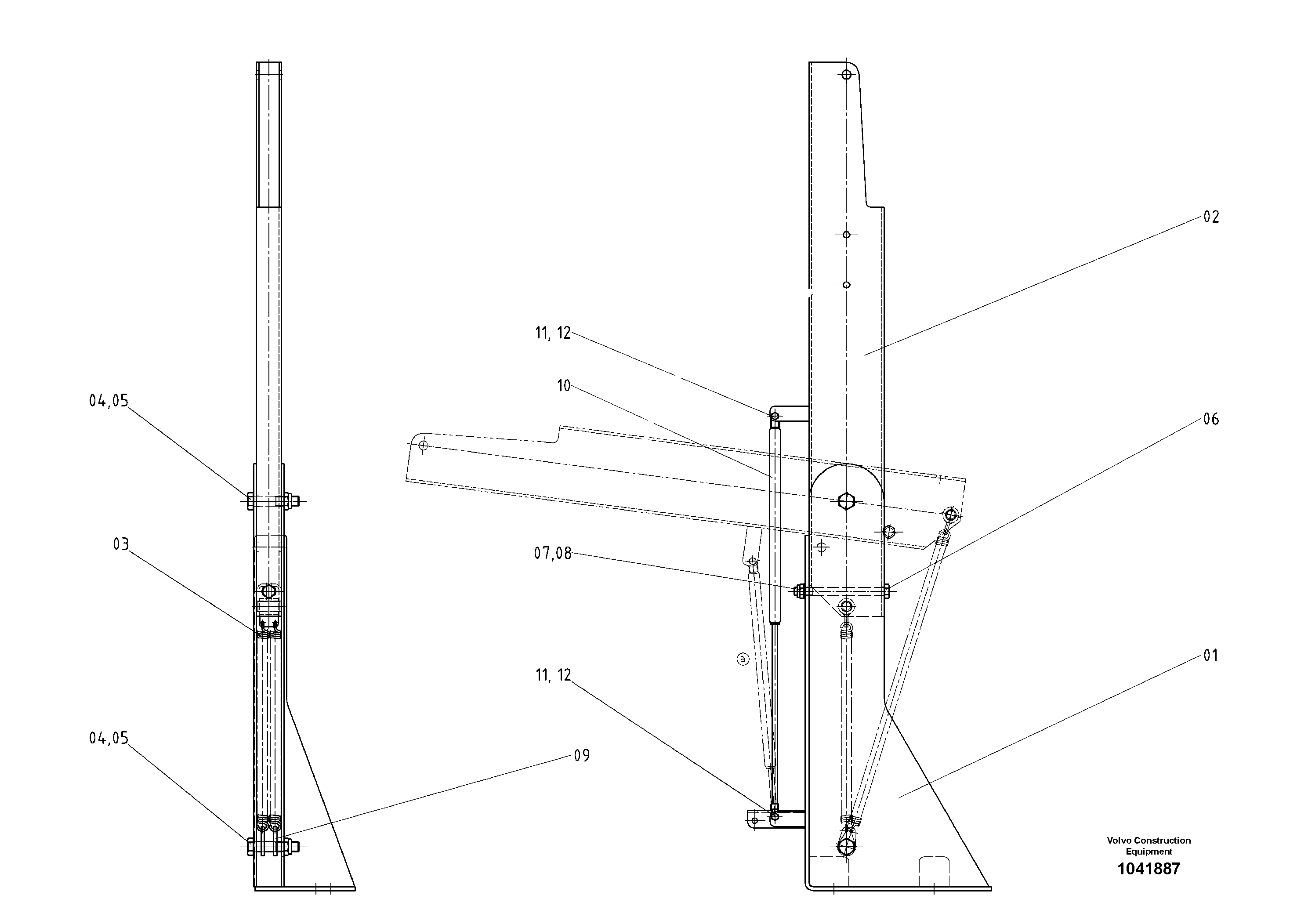 Схема запчастей Volvo ABG9820 - 95545 Brace Rear ABG9820 S/N 20812 -