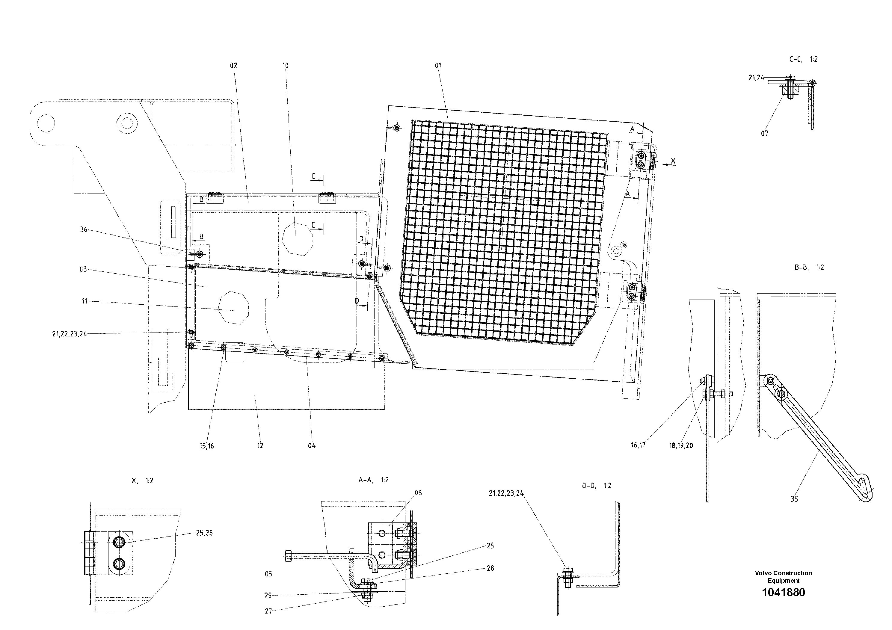 Схема запчастей Volvo ABG9820 - 99070 Side Cowling ABG9820 S/N 20812 -