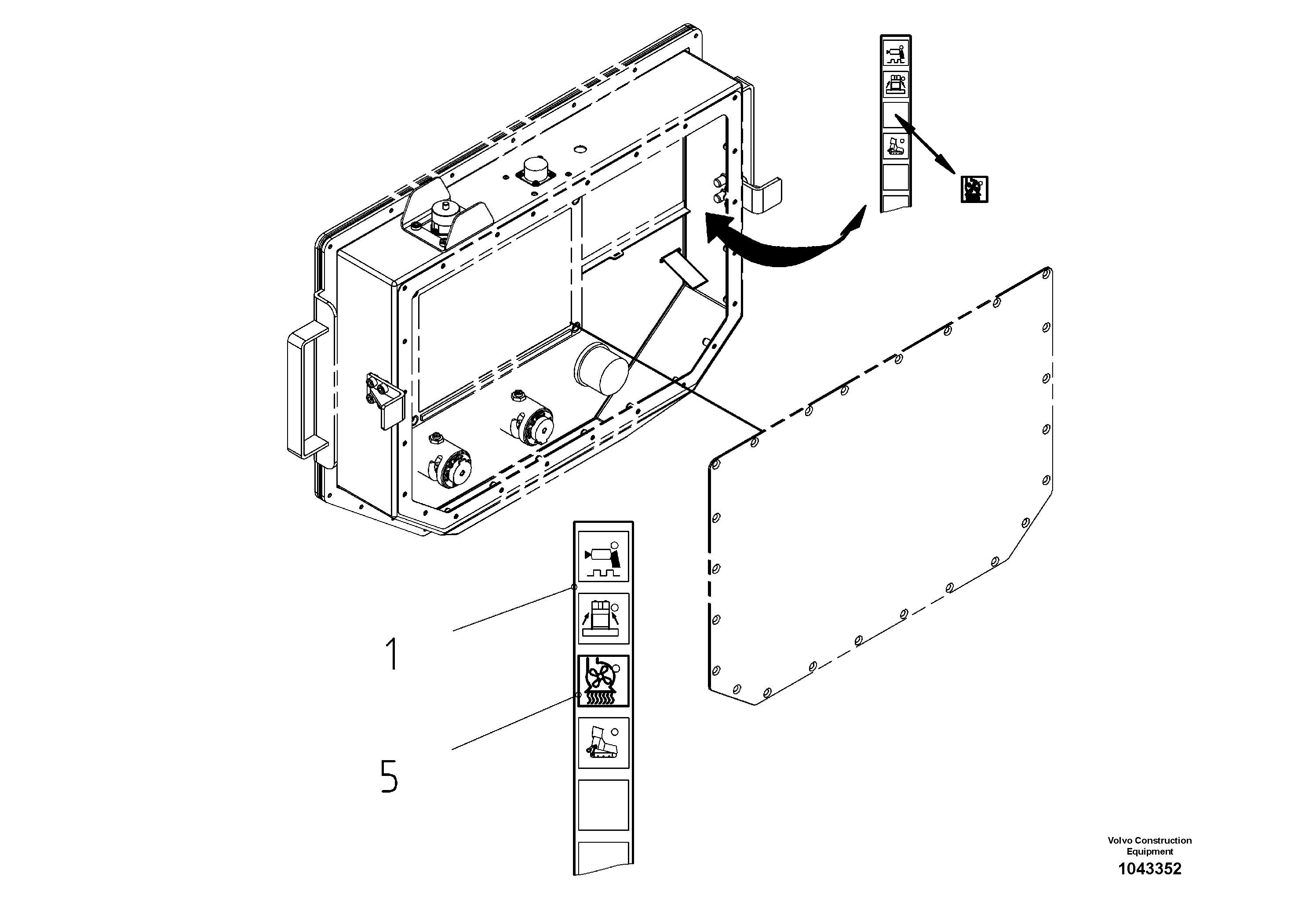 Схема запчастей Volvo ABG9820 - 99980 Main Control Panel ABG9820 S/N 20812 -